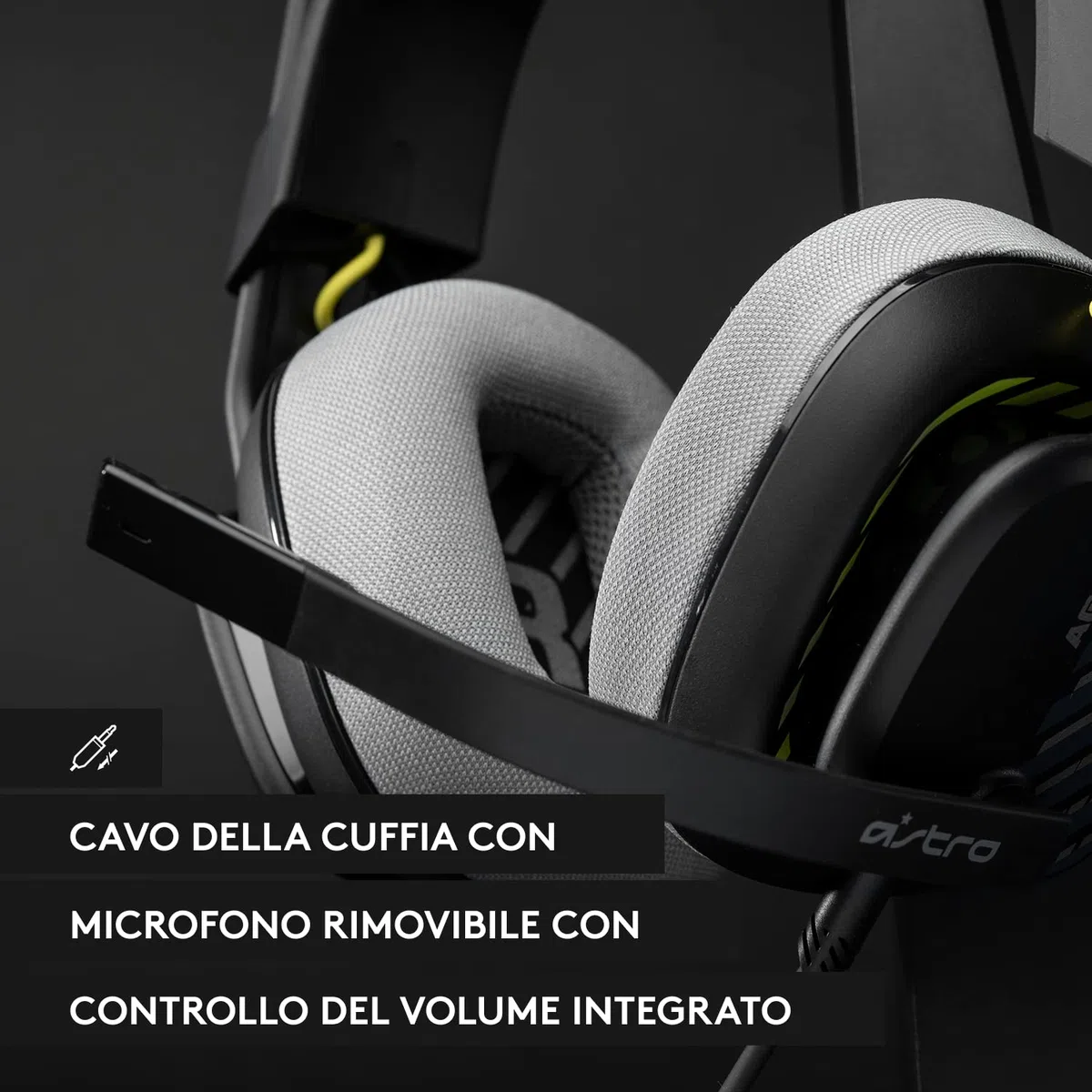 ASTRO A10 Cuffie Gaming Cablate Gen 2, Cuffie da Gioco Over-Ear con Microfono Flip-to-Mute, Leggere e Resistenti, Driver 32 mm, Compatibile con PS5, PS4, Nintendo Switch, PC - Nero