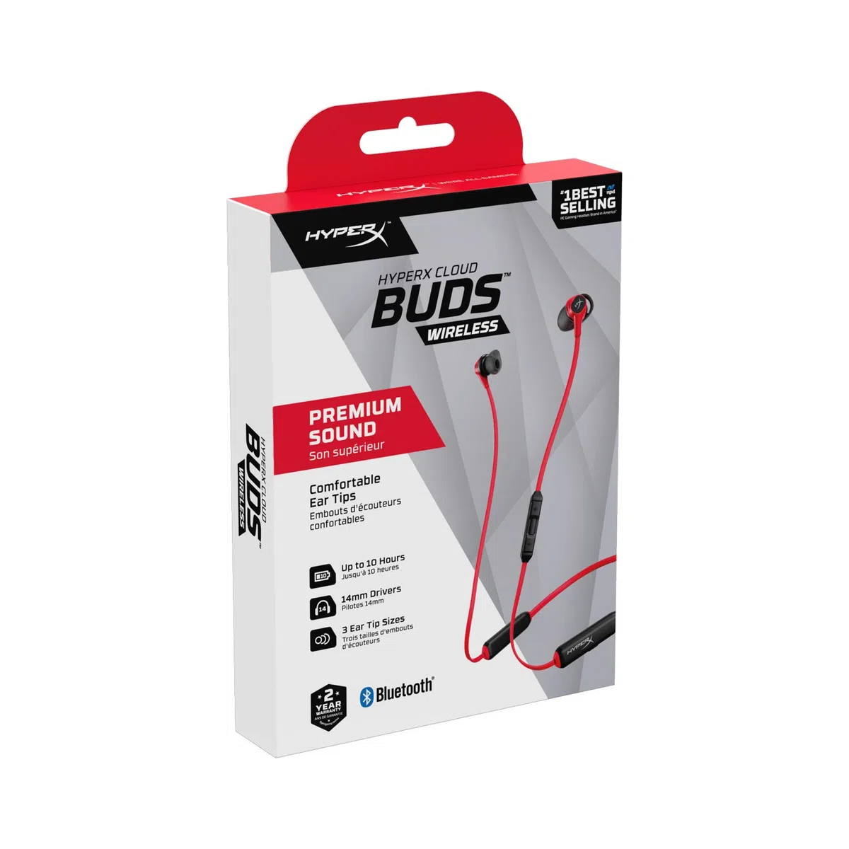 Auricolari Bluetooth 5.1 HyperX Cloud Buds con Microfono Integrato, 10 Ore Autonomia, Nero/Rosso