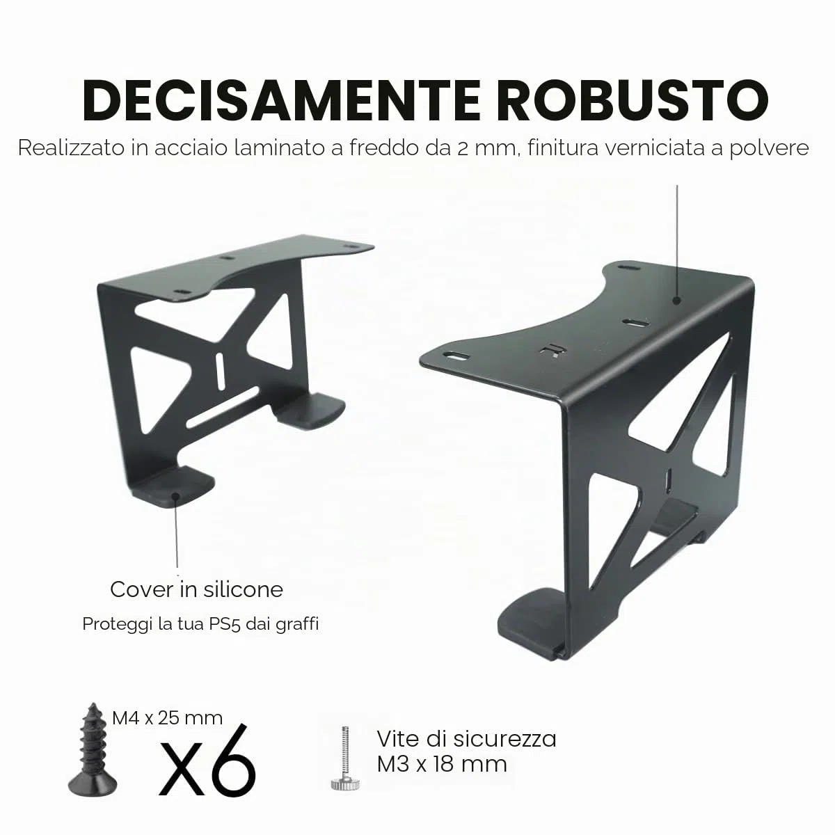 Monzlteck Supporto da scrivania per PS5/PS5 Slim, montaggio invisibile Compatible con Playstation 5 Disc e Digital Edition, salvaspazio, DP-05