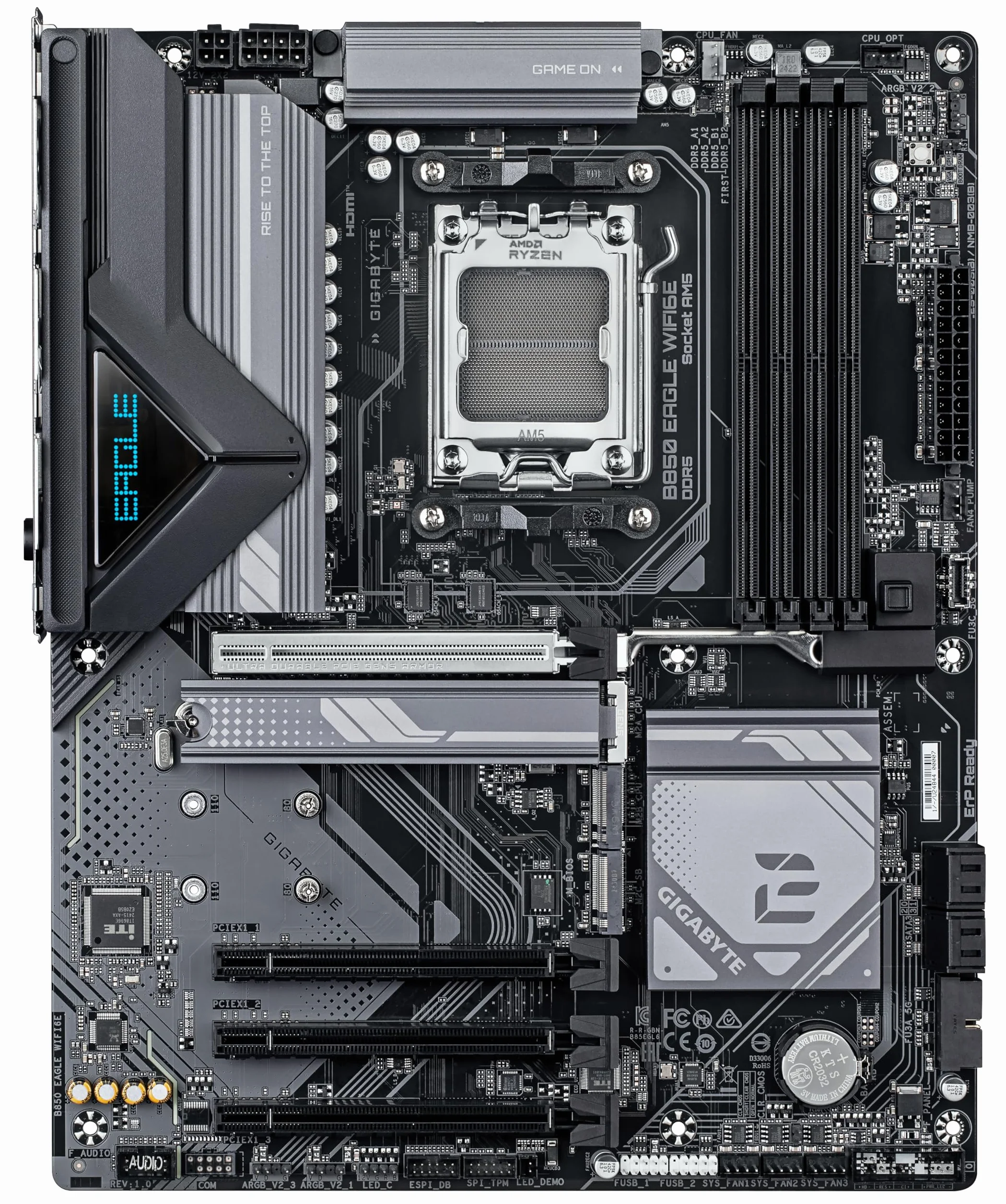 GIGABYTE B850 EAGLE WIFI6E Scheda Madre - CPU AMD Ryzen Serie 9000, VRM digitale 8+2+2 fasi, fino a 8200MHz DDR5 (OC), 1xPCIe 5.0 + 2xPCIe 4.0 M.2, LAN GbE, WIFI 6E, USB 3.2 Gen 2