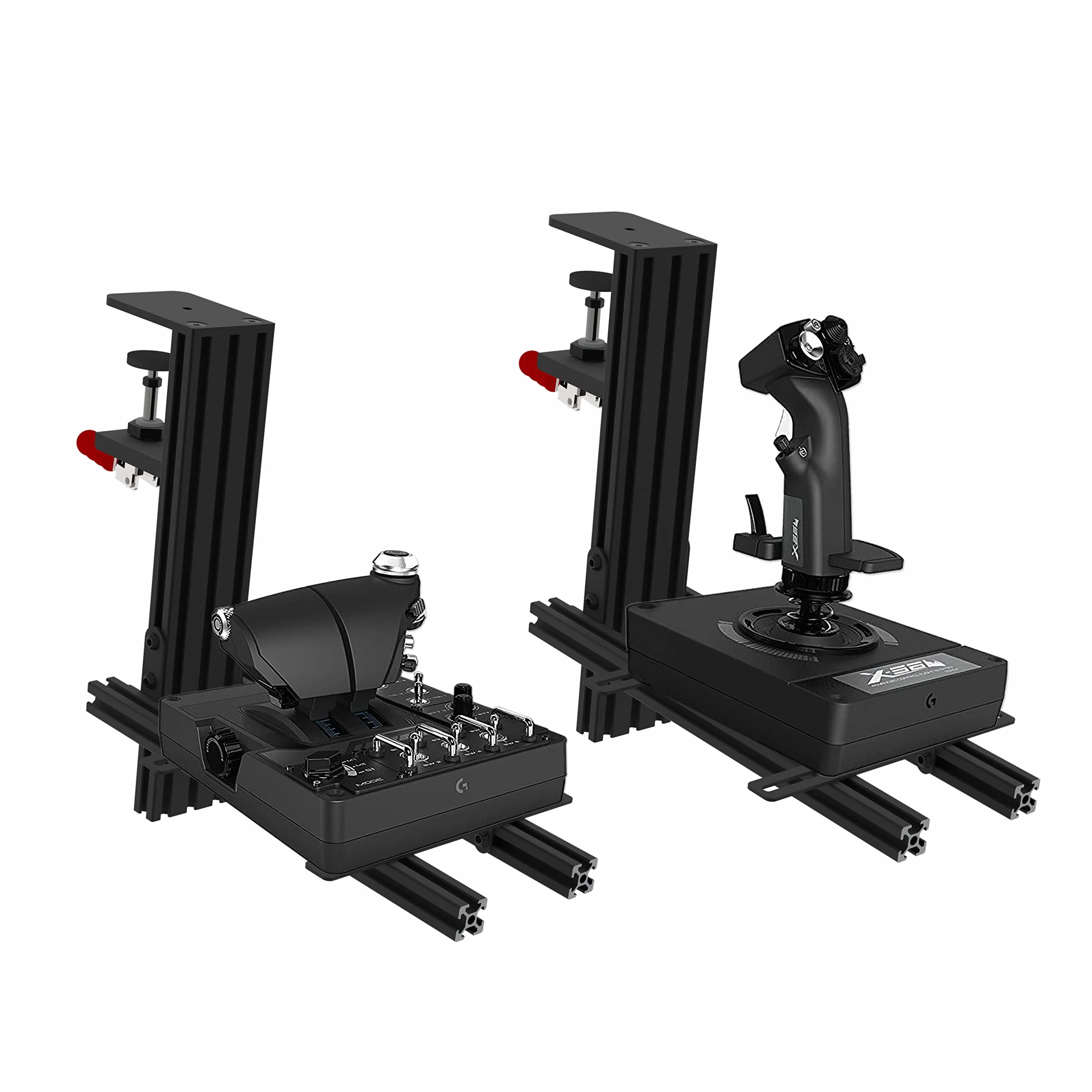 Hikig 2 Set Supporto da Scrivania per Joystick Volo, Logitech X52/X52 Pro/X56/X56 Rhino, Thrustmaster T-Flight Hotas/T.16000M Hotas/TCA Officer Pack, VKB Hotas