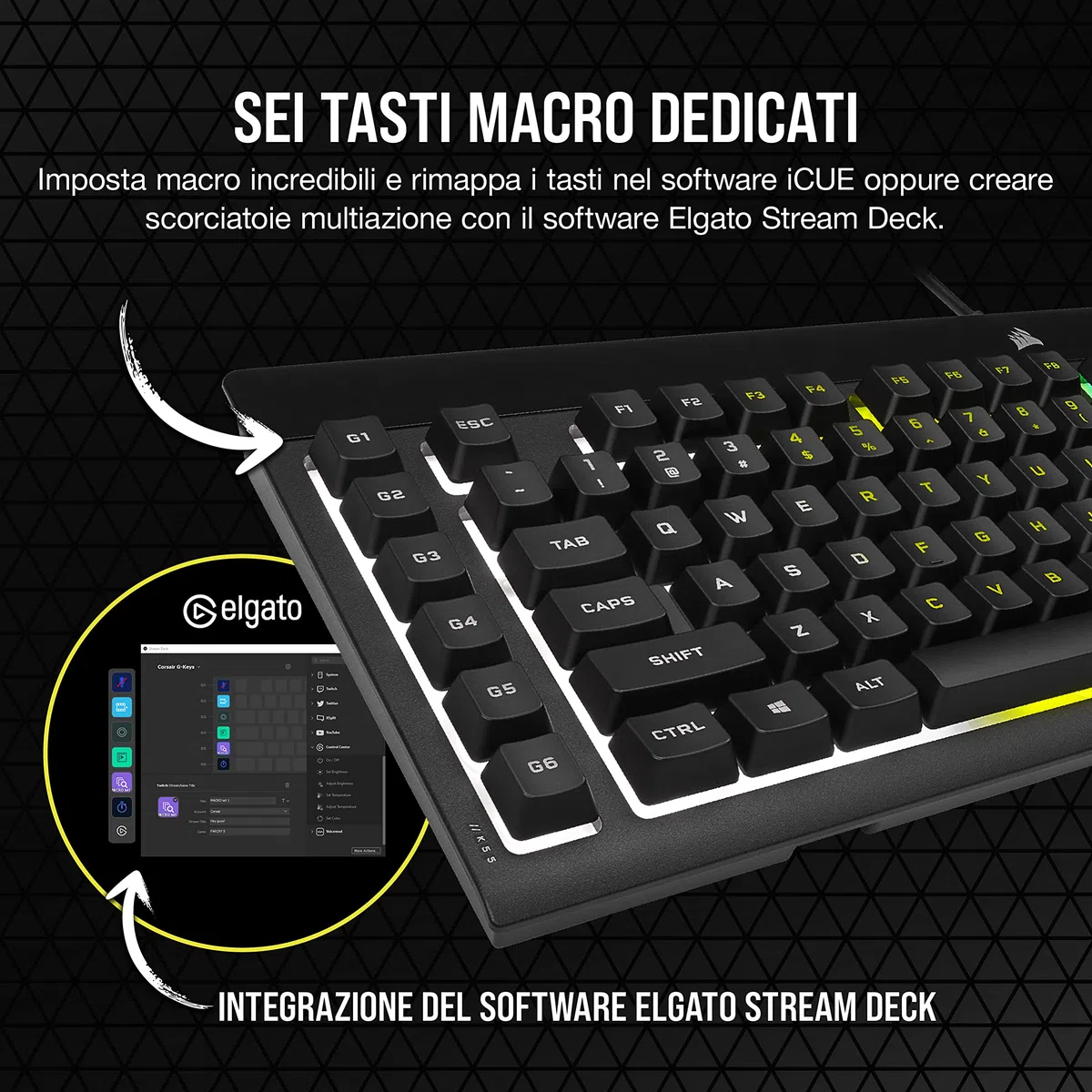 Corsair K55 RGB PRO Tastiera da Gioco Cablata a Membrana Nero