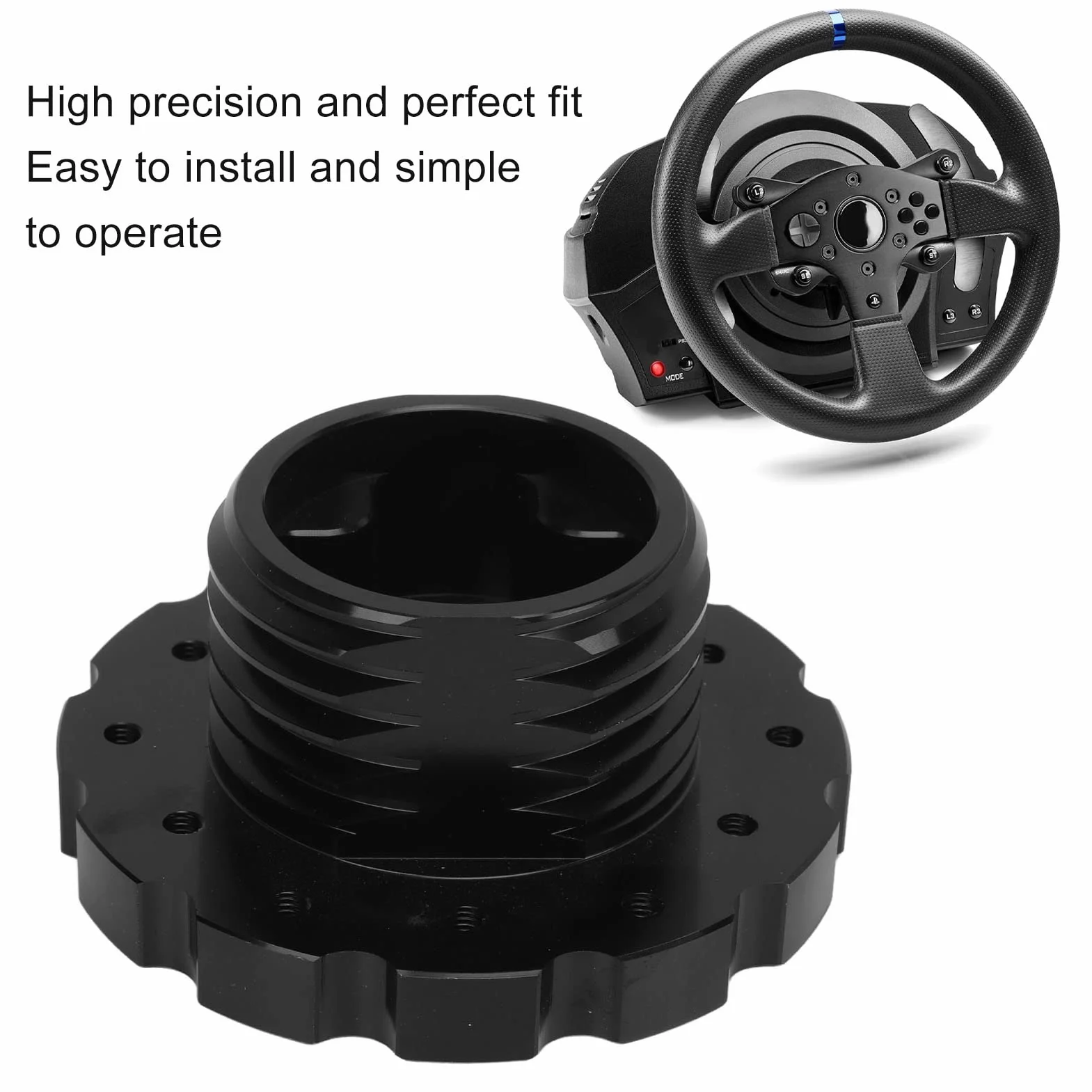 TKSE Adattatore Per Volante Racing Sostituzione Precisa Nera Per Thrustmaster T300 T500 PCD 73mm