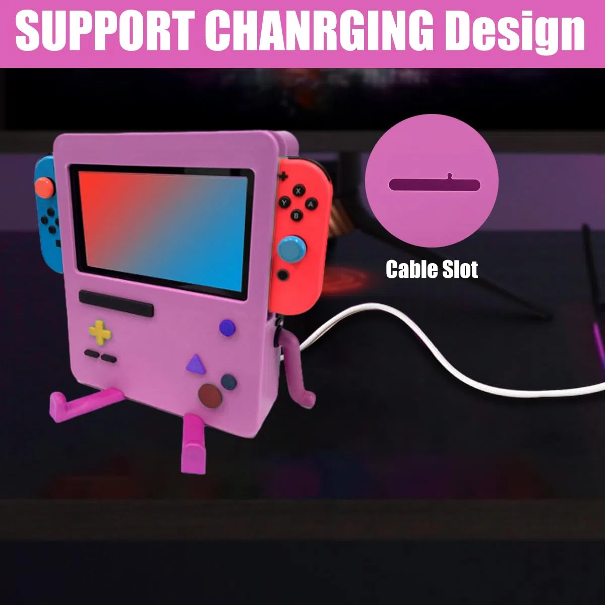 Cartoon Cute Switch Games Custodia Rigida Protettiva per Switch Console Controlle Console di Gioco Cover Protettiva per Switch Accessorio per Supporto per Videogioco Portatile Rosa