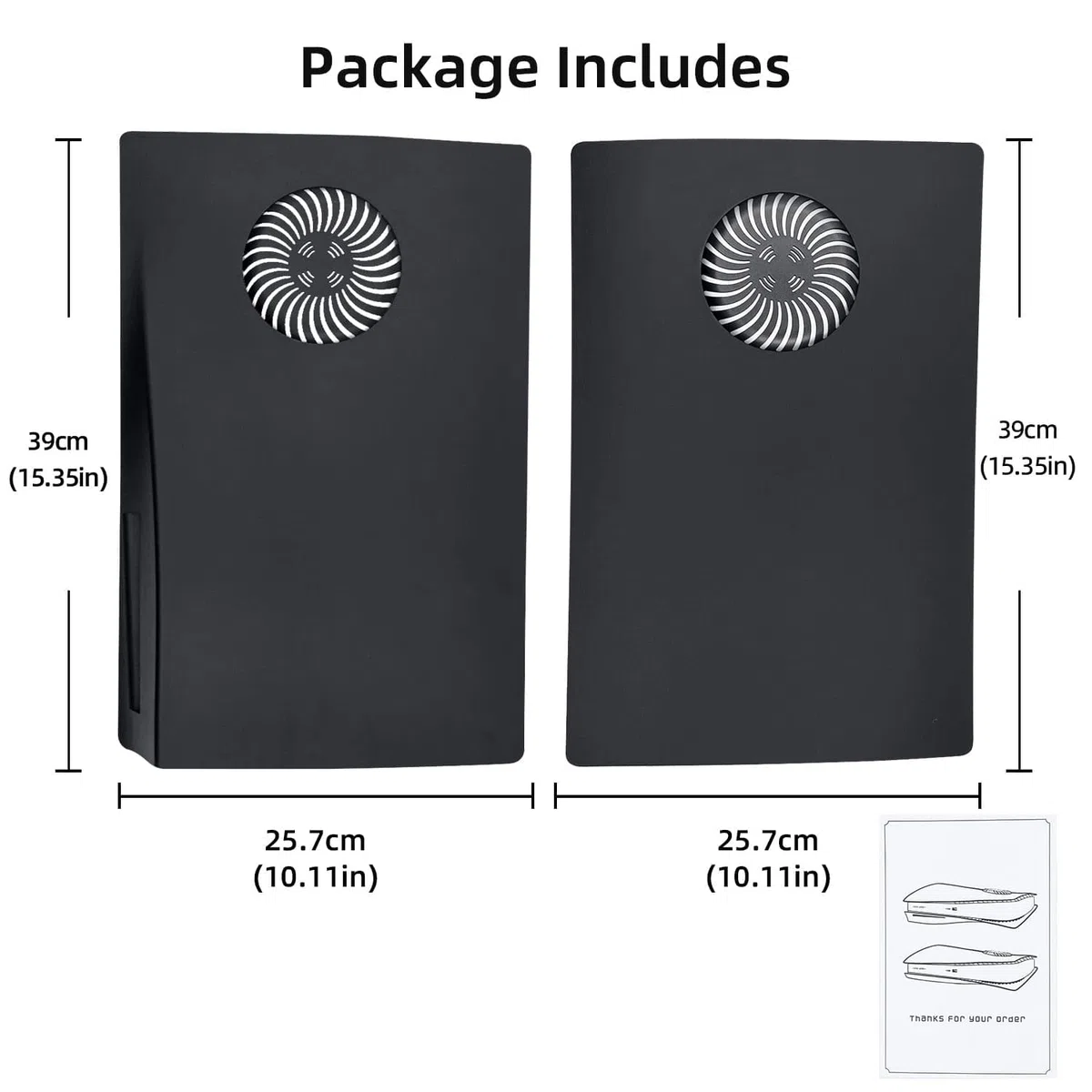 Mcbazel Placche PS5 con Slot di Raffreddamento, Piastra di Ricambio Antigraffio e Antipolvere per PS5 Disc Edition – Nero (Non compatibile con PS5 Slim/Pro)