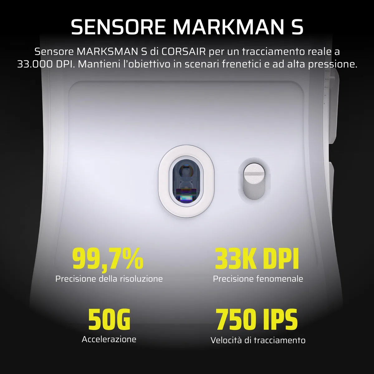 Corsair SABRE v2 PRO Ultraleggero Wireless FPS Mouse Gaming – Nero | 33.000 DPI, 36g di Peso, 8.000Hz Hyper-Polling, Interruttori Meccanici, Fino a 70 Ore di Durata della Batteria Wireless