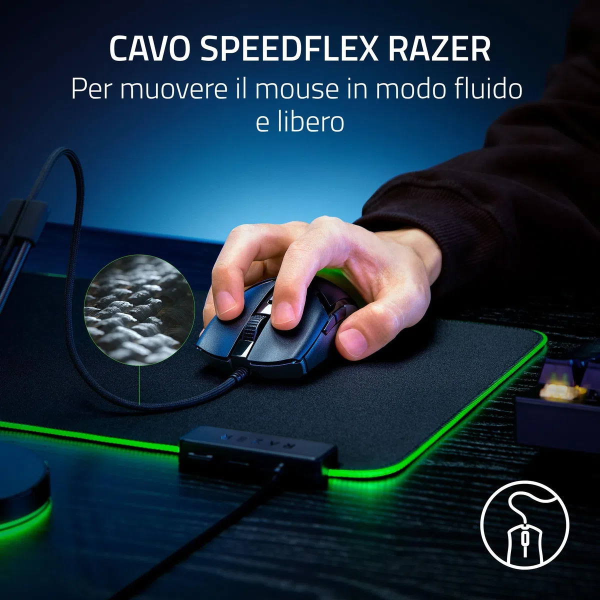 Razer Cobra Mouse da gioco cablato leggero Chroma RGB 57g Nero