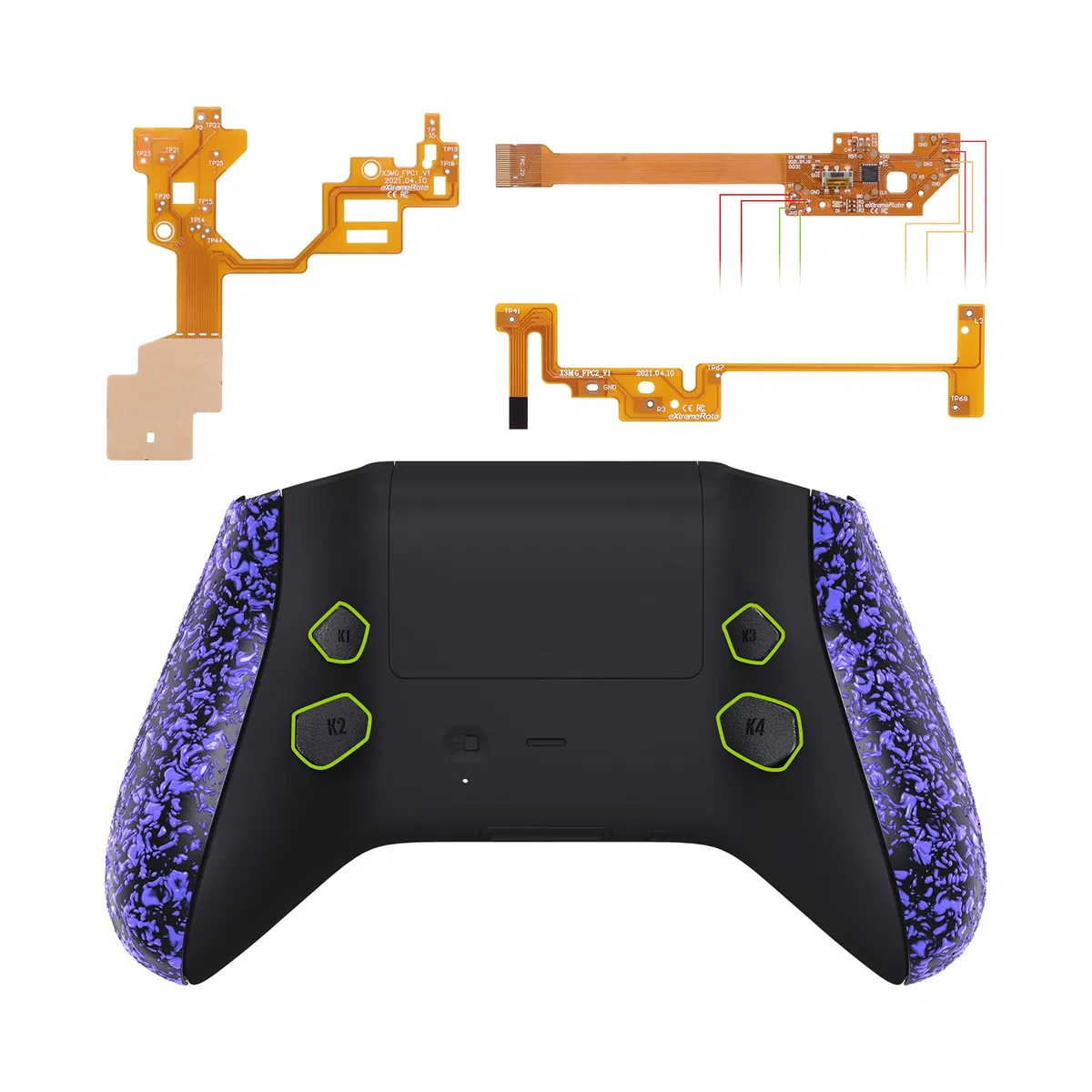 eXtremeRate HOPE Remap Kit Programmabile per Xbox Series X S Controller Scheda&Cover Posteriore&Grip&Tasti Posteriori per Xbox Core Joystick(Model 1914)-Viola Antiscivolo