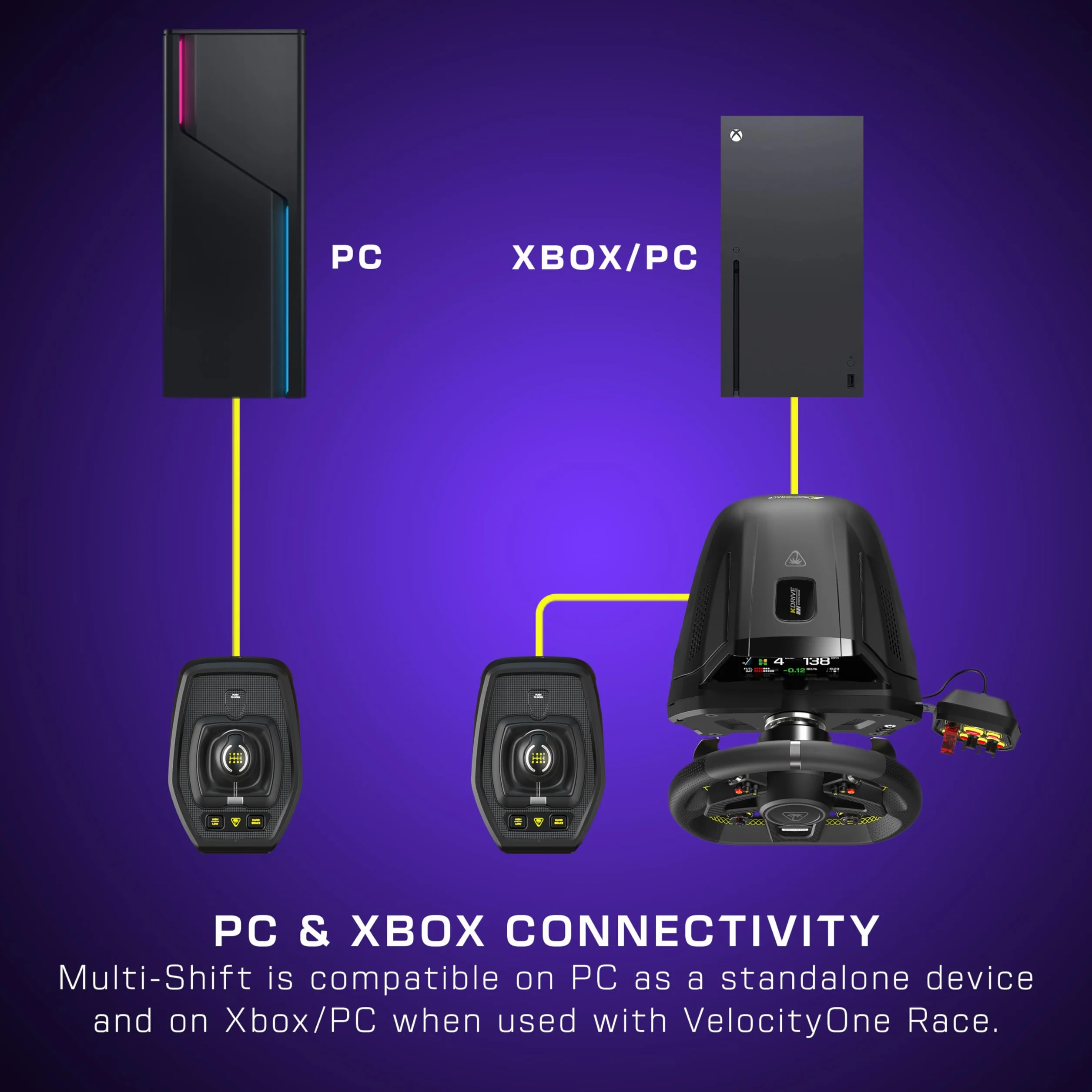 Turtle Beach VelocityOne Multi-Shift Commands del cambio e freno a mano universali per PC Xbox Series X|S Xbox One