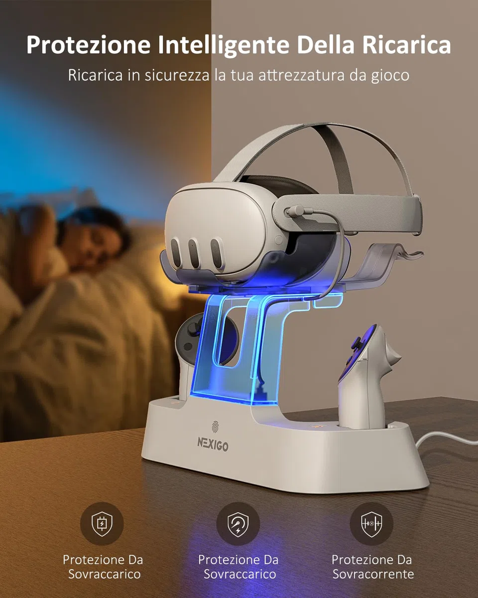 NexiGo Charging Dock LED Light for Oculus Quest 3 with Elite Strap Battery Support
