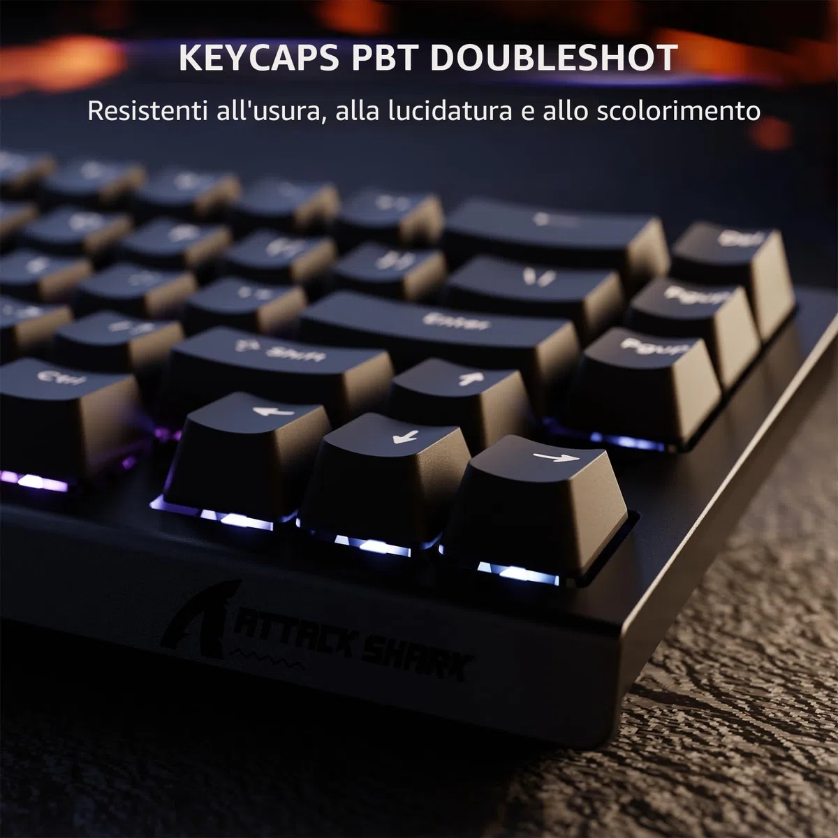 ATTACK SHARK X68 HE Tastiera Gaming 60% Cablata Rapid Trigger 8000Hz Switch Magnetici Attuazione Regolabile Snap Tap Nero