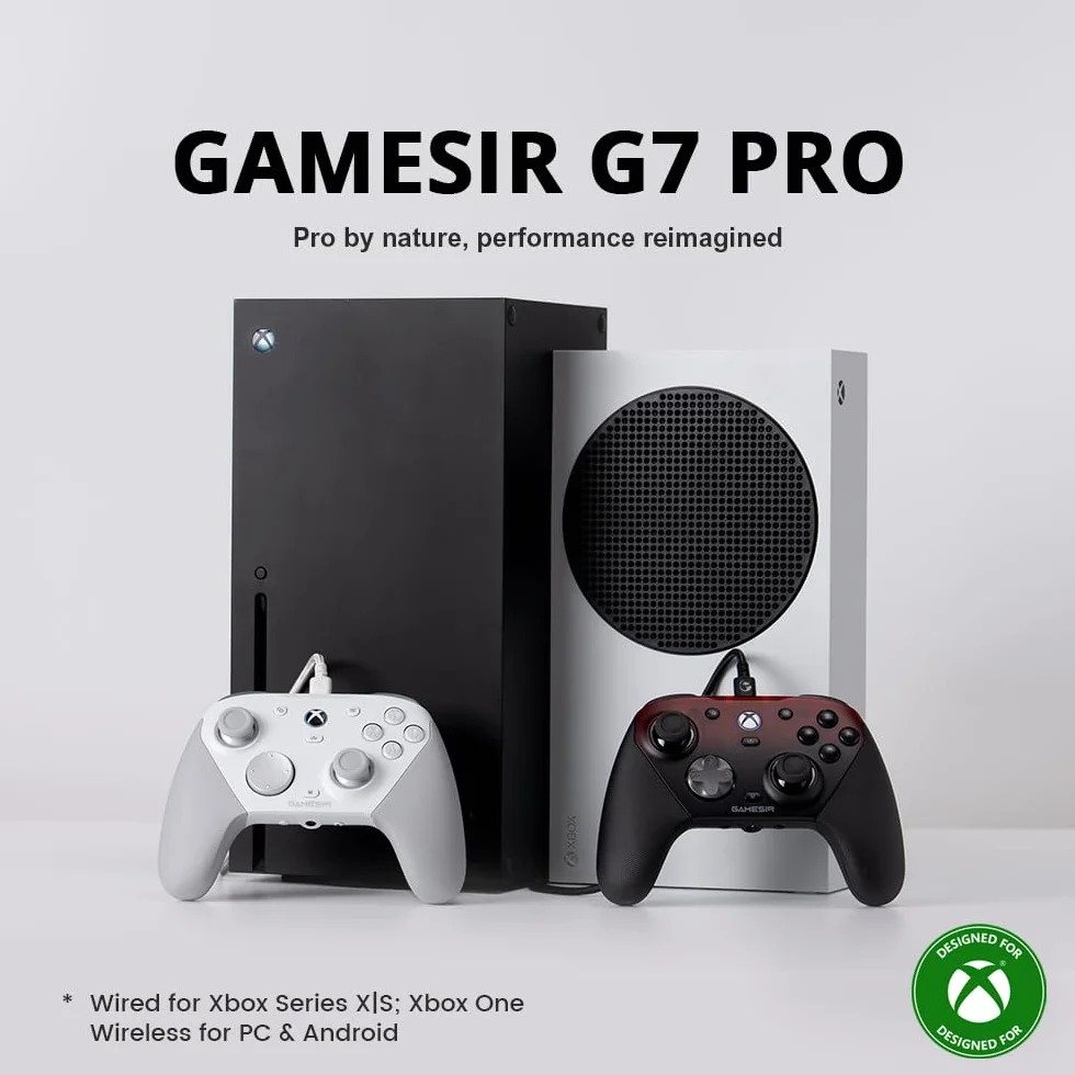 GameSir G7 Pro Controller 1000Hz Stazione Ricarica per Xbox Series X|S, Xbox One, PC, Android - Joystick TMR, Grilletti Regolabili, 4 Tasti Programmabili - Bianco Mecc