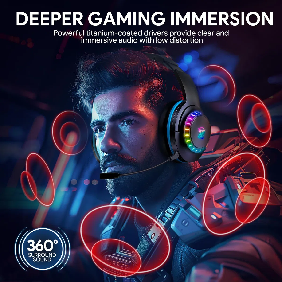 Pacrate 2.4 GHz Cuffie Gaming Wireless per PS5 PS4 PC Mac Switch, Bluetooth con Microfono Cancellazione Rumore, 3.5mm per Xbox
