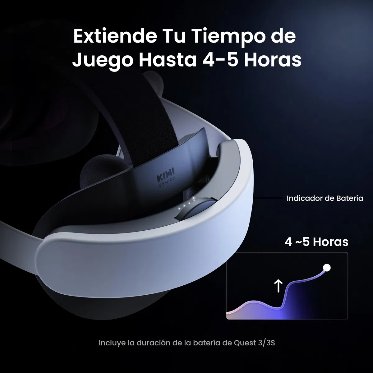 KIWI design K4 Duo Auricolare Cinturino con Batteria per Quest 3/3S Accessori VR Ricarica Rapida