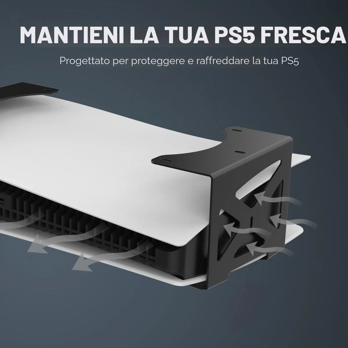 Monzlteck Supporto da scrivania per PS5/PS5 Slim, montaggio invisibile Compatible con Playstation 5 Disc e Digital Edition, salvaspazio, DP-05