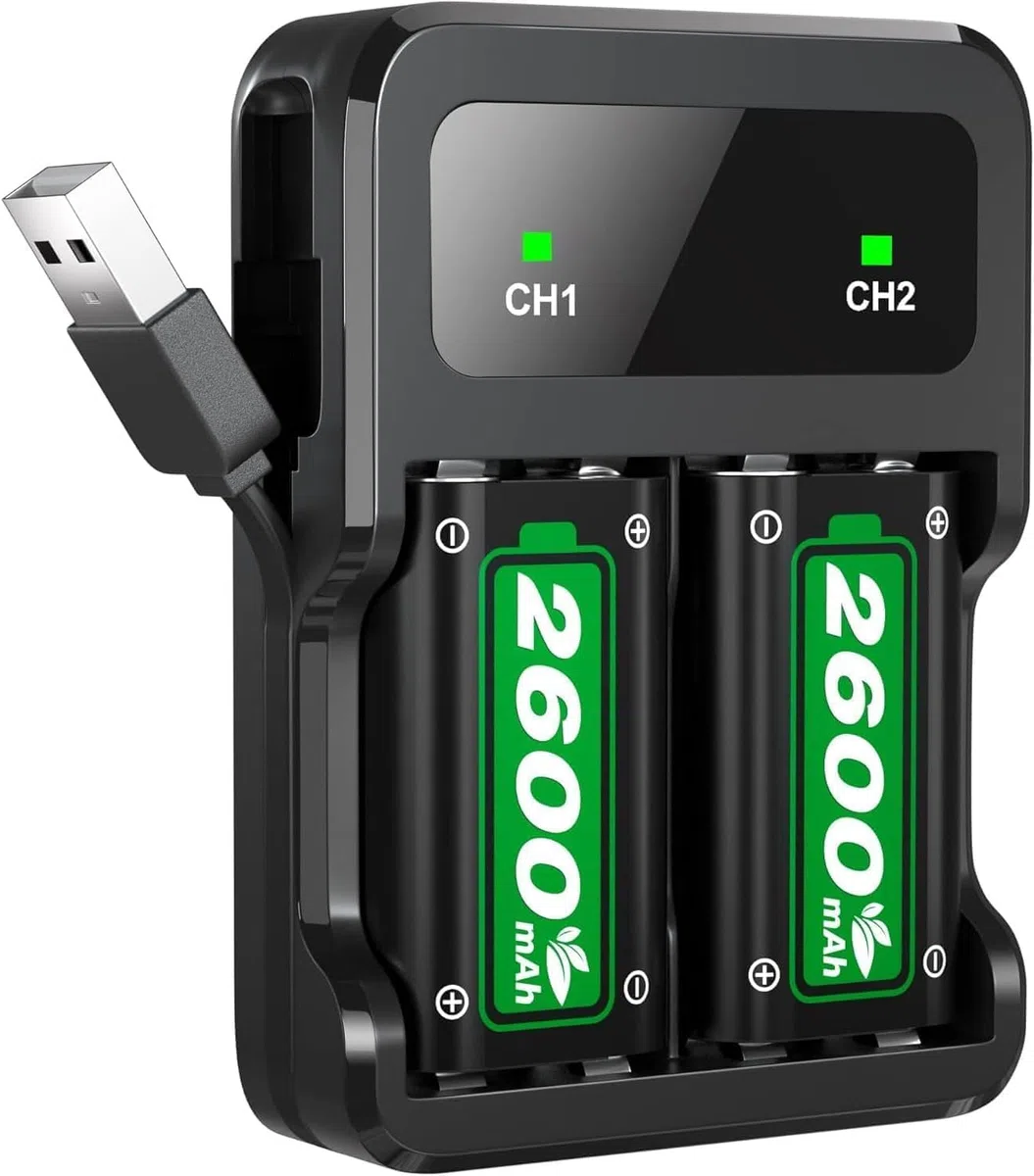 Batterie per Xbox One/Xbox Series X|S/One S/X, 2600mAh(=6200mWh) 2.5 Ore di Ricarica Rapida Batterie Ricaricabili per Xbox Series X|S/Xbox One S/Xbox One X/Xbox One Elite Controller