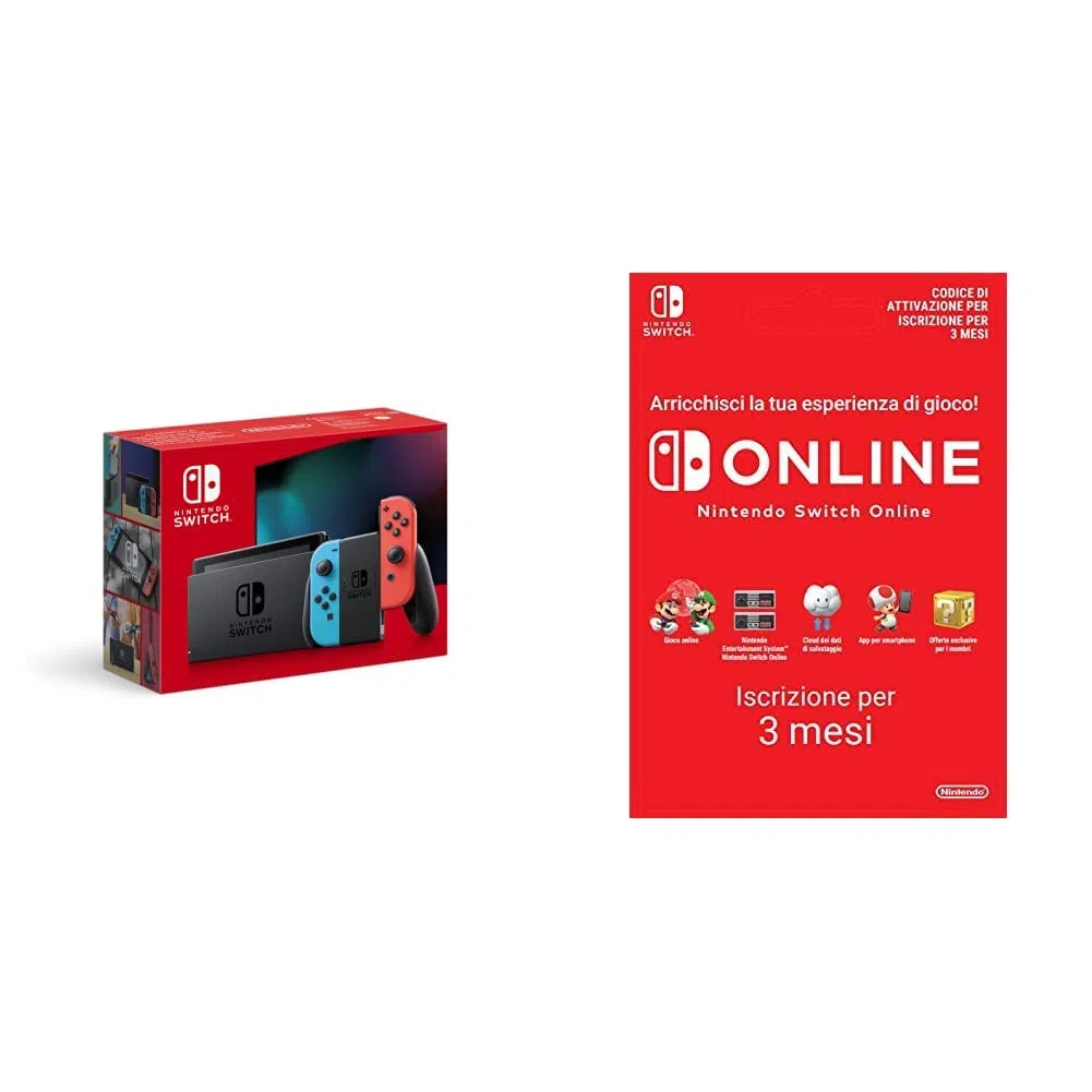 Nintendo Switch Joy-Con Rosso Neon & Blu Neon Ed. 2022 + 90 Giorni Switch Online