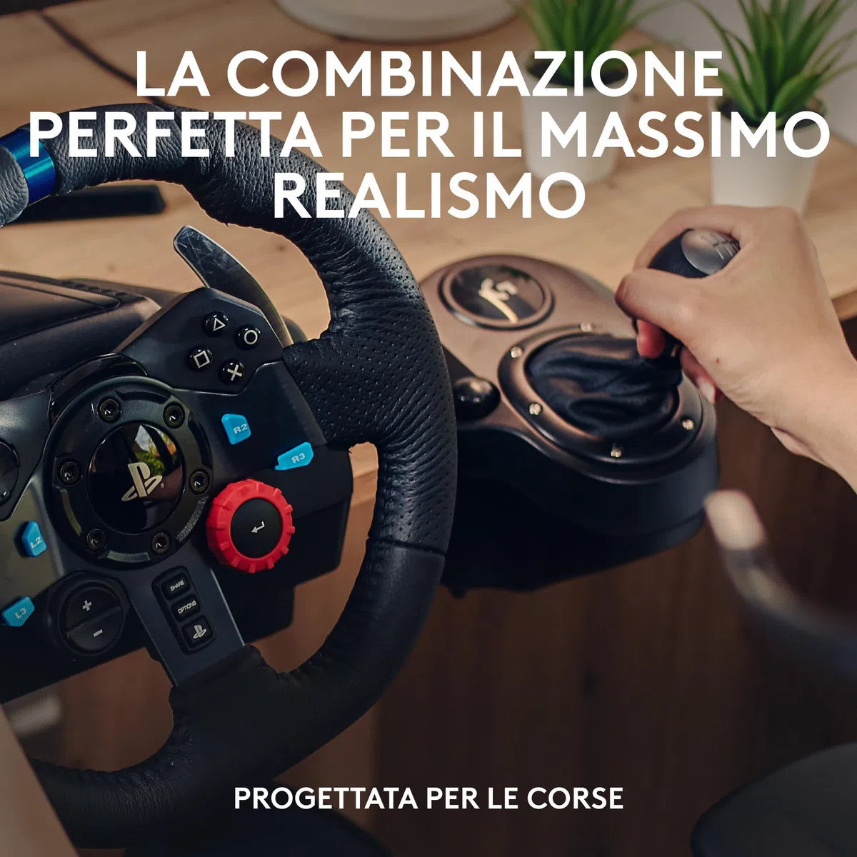 Logitech G G29 SE Driving Force volante e pedali da corsa ritorno di forza dinamico vera pelle PS5 PS4 PC Mac Nero