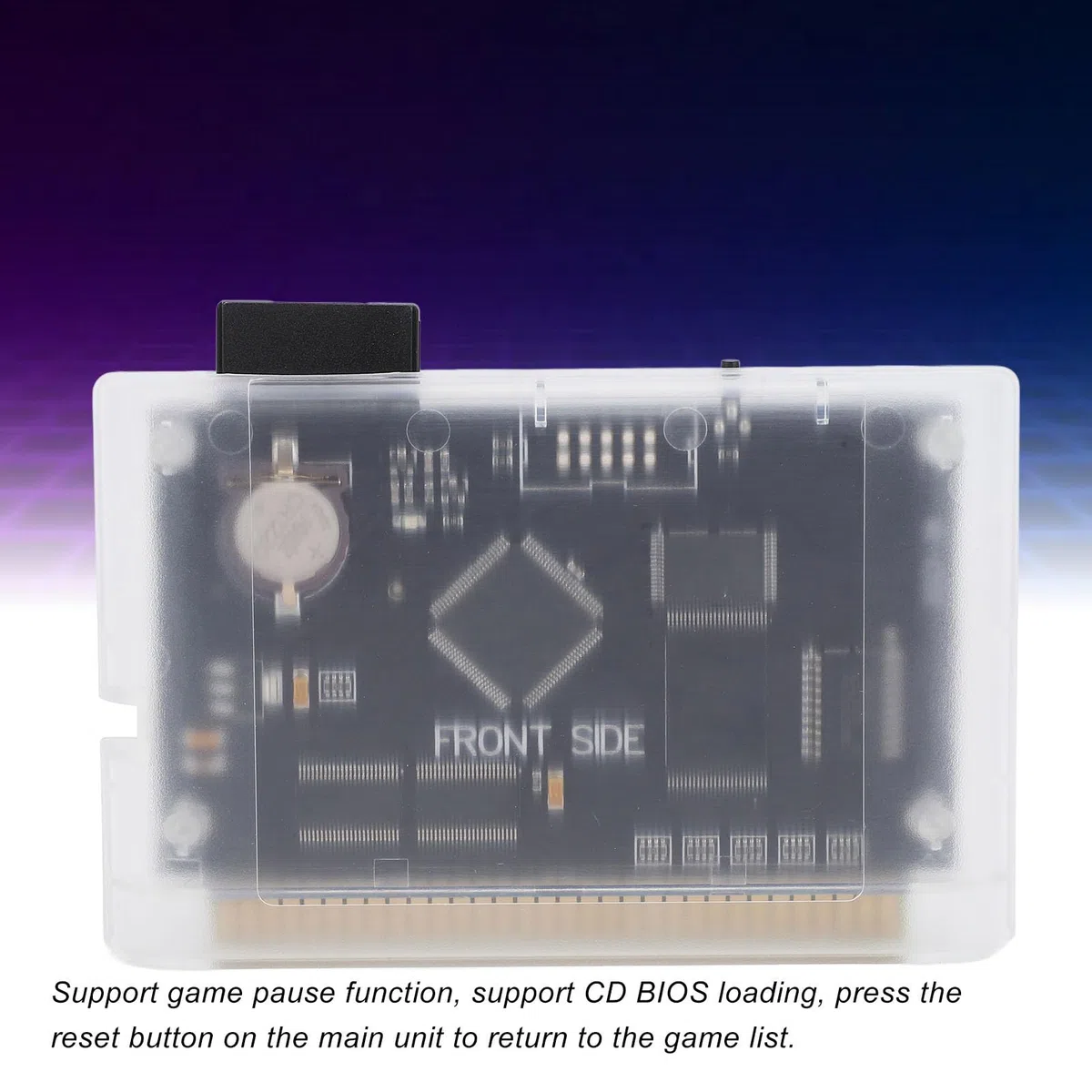 Plyisty Cartuccia di Gioco Carrello Flash retrò per Mega Drive V3.0 Pro, Scheda di Gioco 3000 in 1 per MD1/MD2/MD3/CD-X/32X, Compatibile con Genesis, Mega-Drive, Master System (Bianco trasparente)