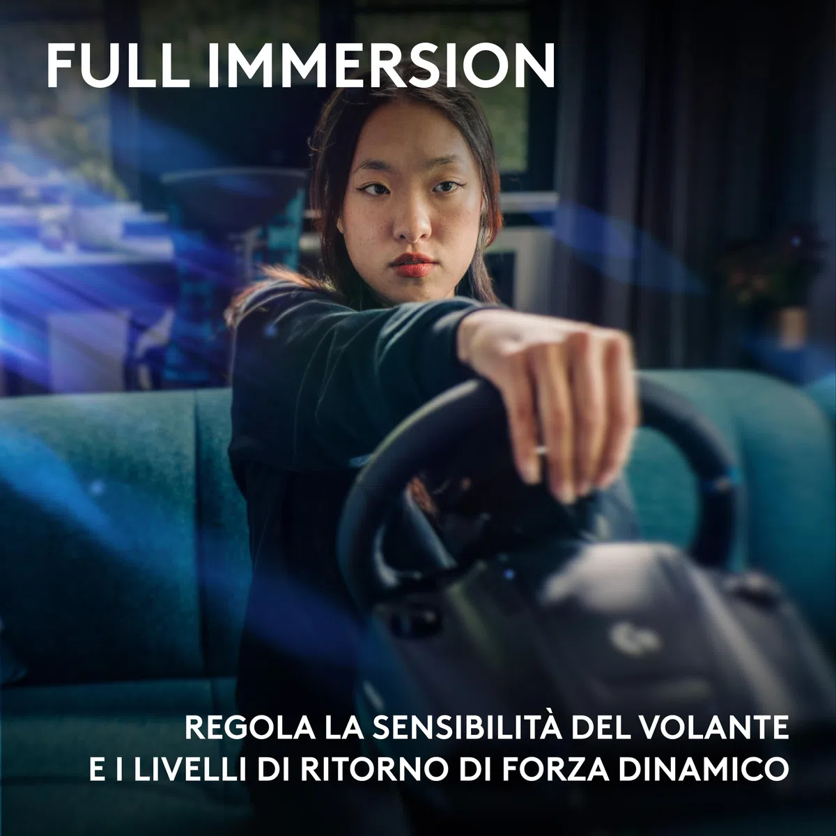 Logitech G G923 volante da corsa pedali ritorno di forza TRUEFORCE 1000 Hz design reattivo doppia frizione per PS5 PS4 PC Mac Nero