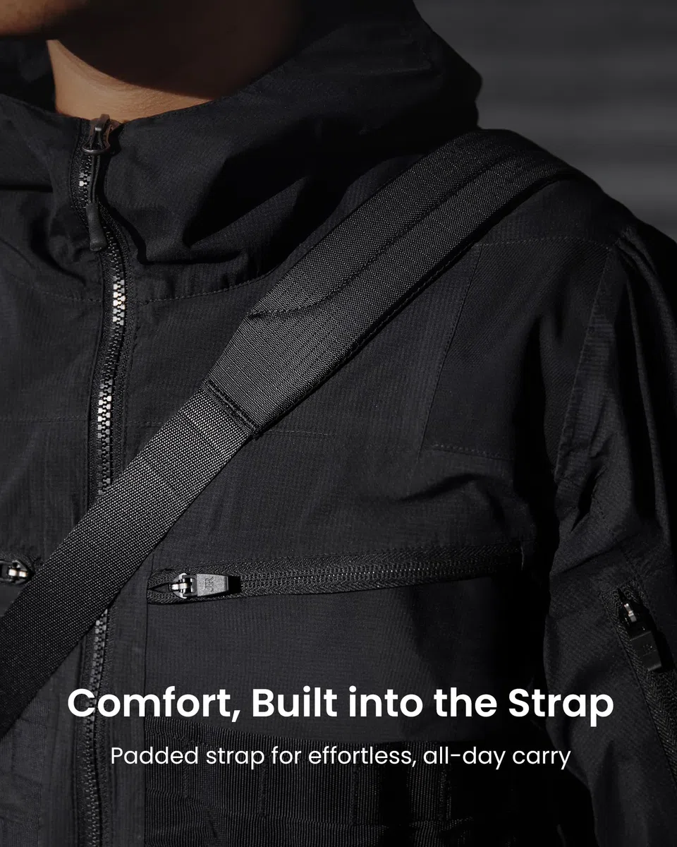 tomtoc Sling Bag per Custodia Slim per Console di Gioco Portatili, Borsa a Tracolla da Viaggio per Steam Deck, ROG Xbox Ally X, Switch 2, PS Portal, Borsa Roll-Top per Cavi di Ricarica e Accessori