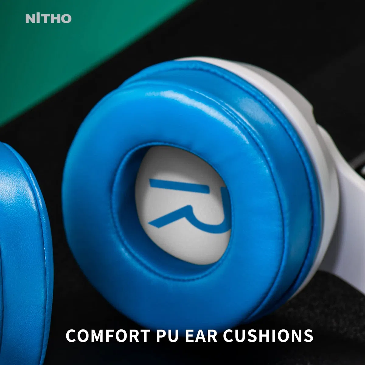 NITHO Janus Gaming Headset Over-Ear 50mm Driver Microphone Jack 3.5mm PC PS4 PS5 Xbox One Series X|S Smartphone Tablet Blu