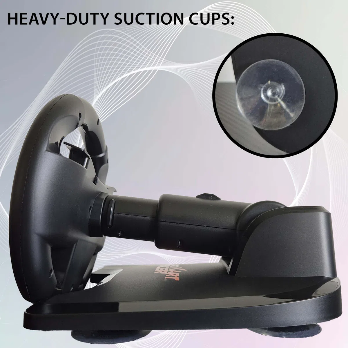SUBSONIC - Set di 2 ruote da corsa per Joy-Con Nintendo Switch e Switch 2 - Ruote da corsa pieghevoli con supporto e ventosa compatibili con Joycon Switch e Switch 2 - Nero
