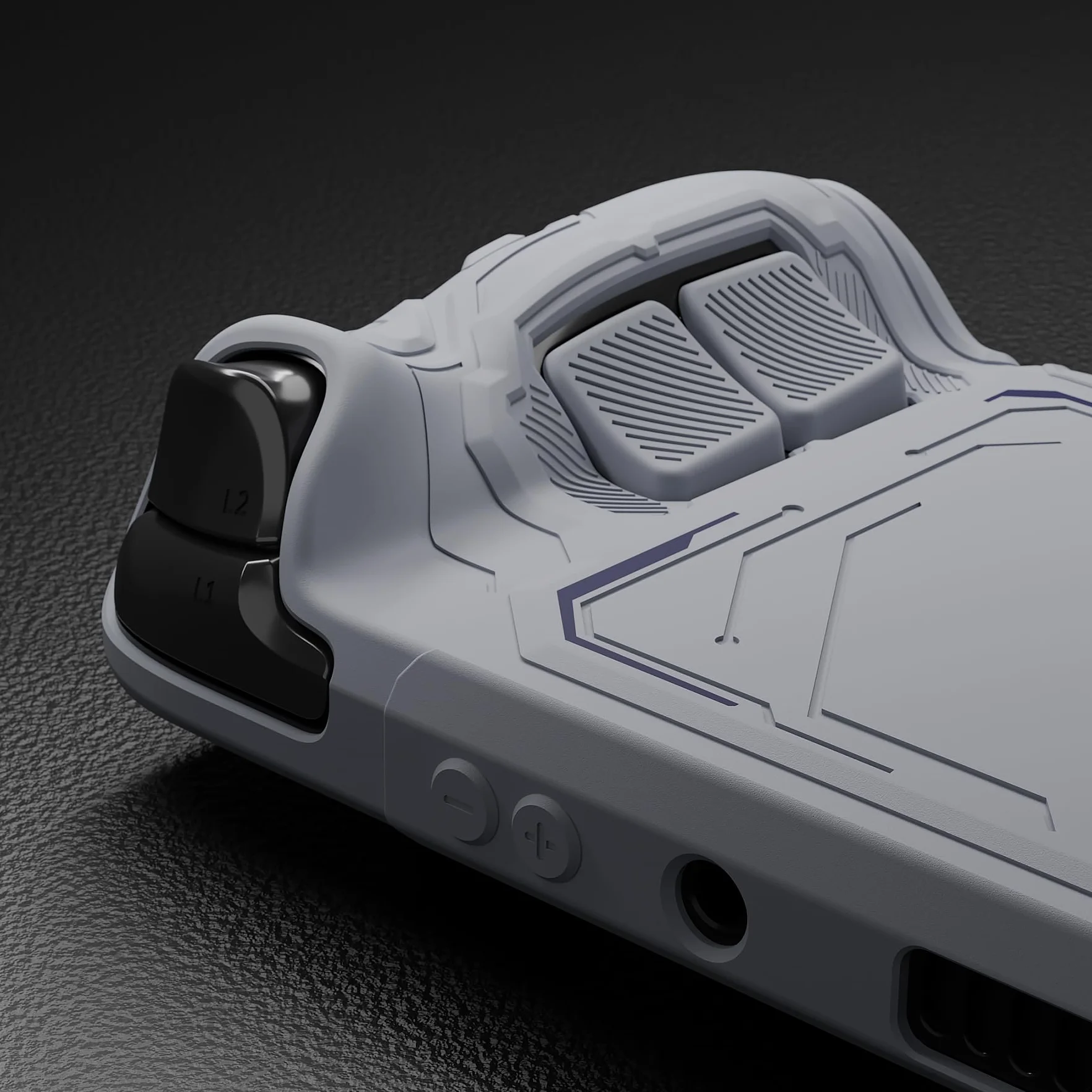 playvital Cover Skin per Steam Deck OLED/LCD, Custodia Silicone Grip Antiscivolo&Copri Levette Analogiche&Tasti Posteriori&Adesivi, Accessori per Steam Deck, Mecha-Grigio