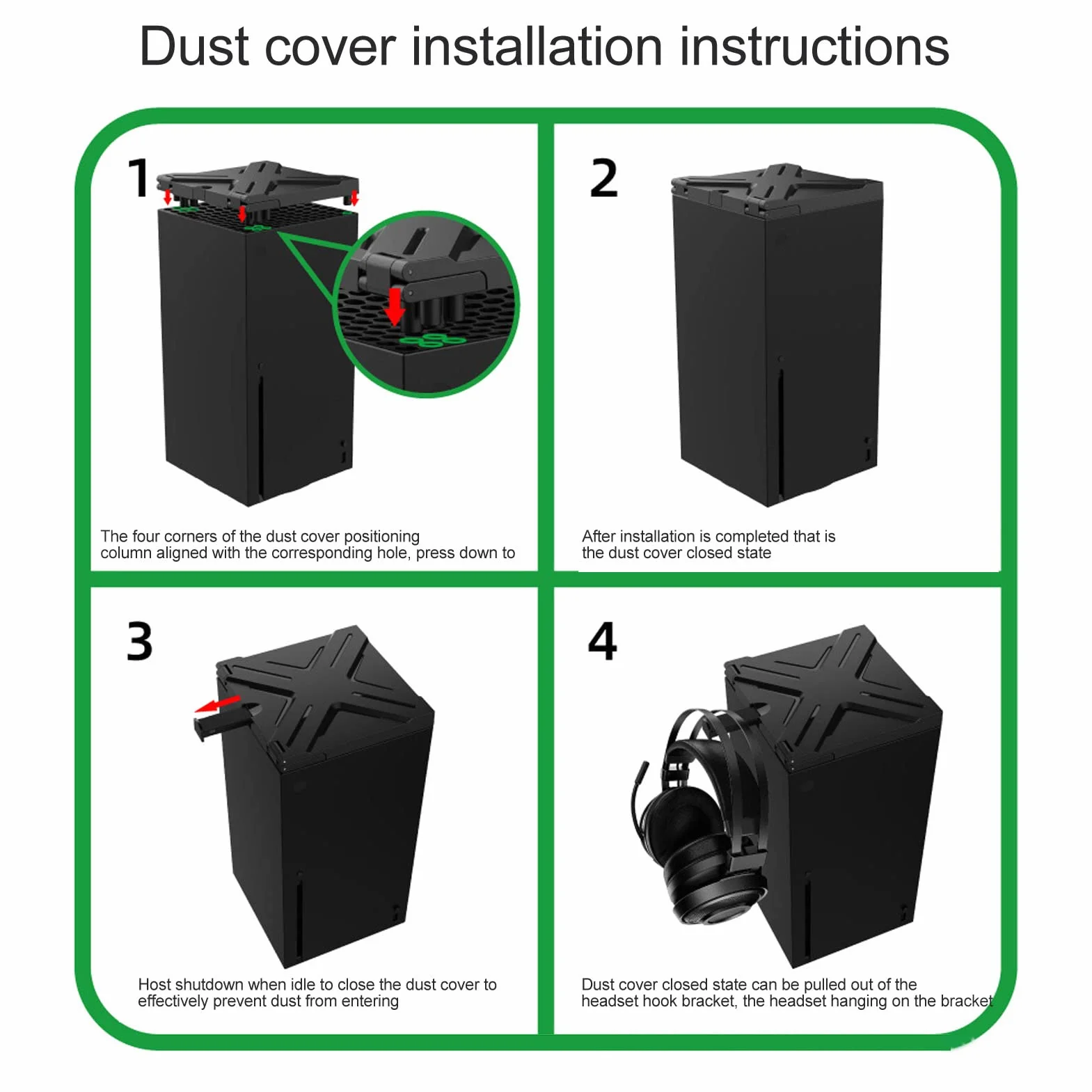 Coperchio Antipolvere per Console Series X Filtro Bauletto VR Staffa Telescopica Gancio