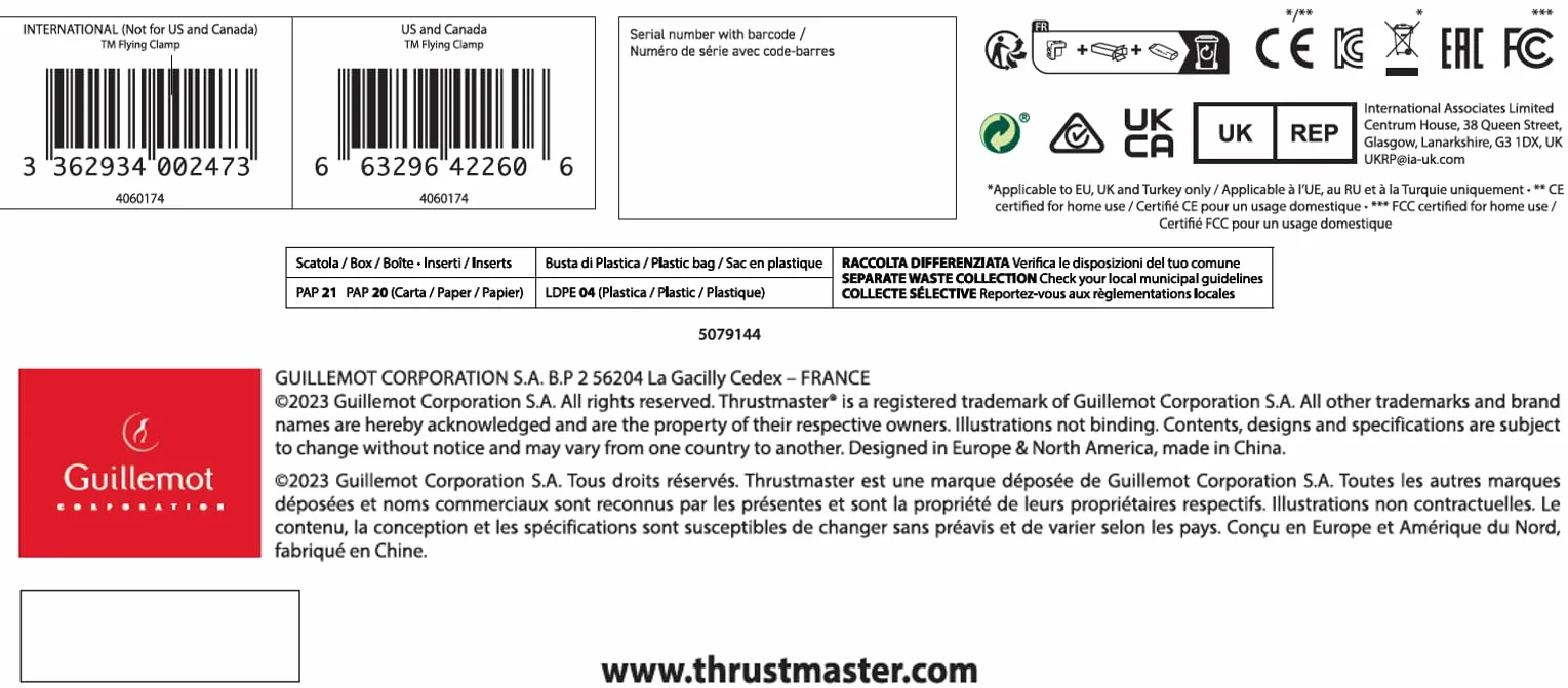 Thrustmaster TM Flying Clamp - 100% metal - Mounting system for joystick, throttle quadrant