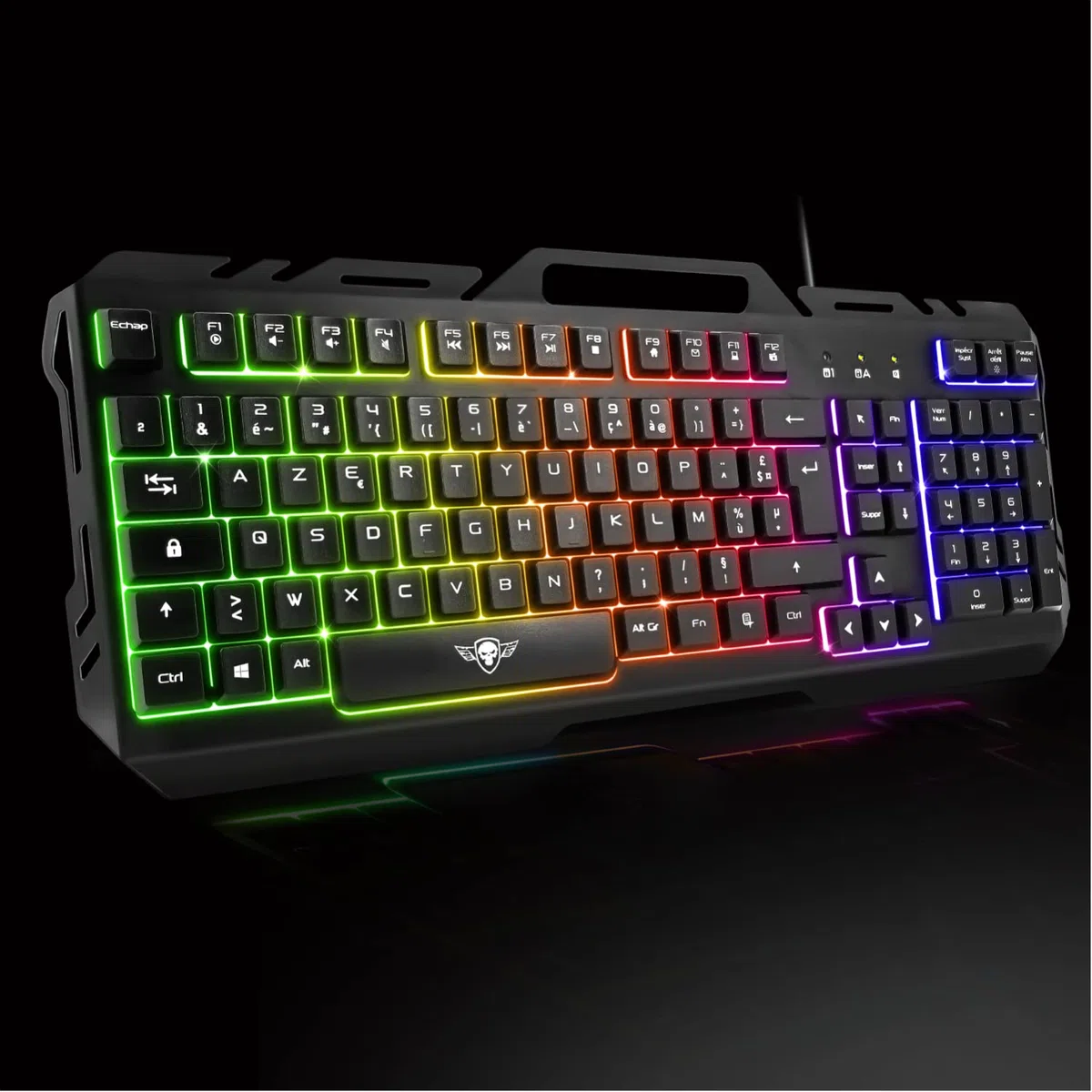 SPIRIT OF GAMER Pro-MKH5 - Kit Gaming 4 in 1 - Tastiera RGB AZERTY Anti-Ghosting, Mouse 7 Pulsanti 6400 DPI, Cuffie, Tappetino Antiscivolo - Compatibile con PC PS4 PS5 Xbox One Mac