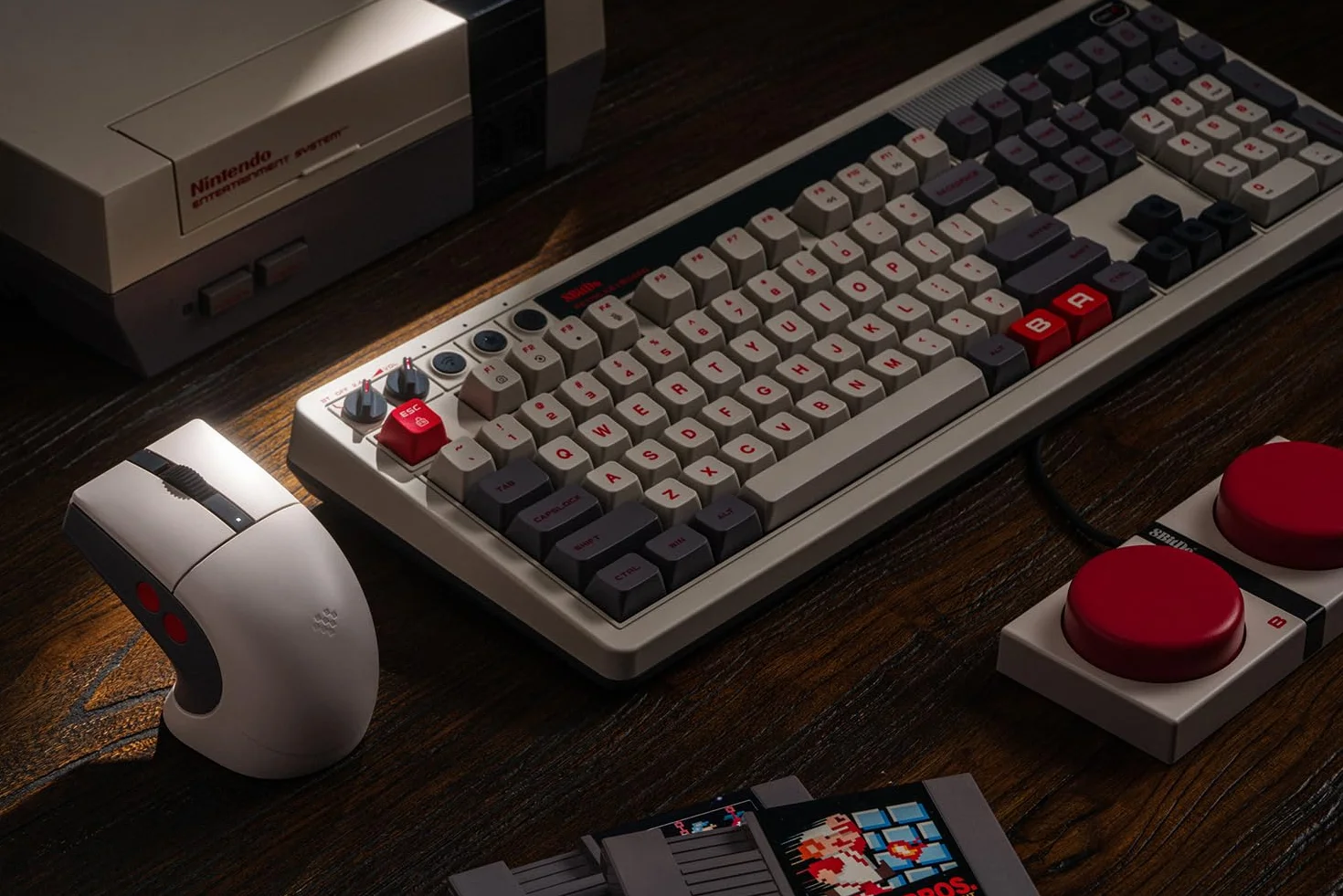 8BitDo Retro R8 Mouse with Charging Dock, PAW 3395 Optical Sensor DPI 26,000, Wireless Mouse with 4K Polling Rate, Programmable Buttons, and Kailh Sword GM X Micro Switches - N Edition