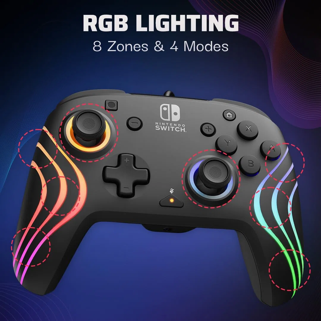 Nintendo Switch Afterglow Wave Wired Controller Black