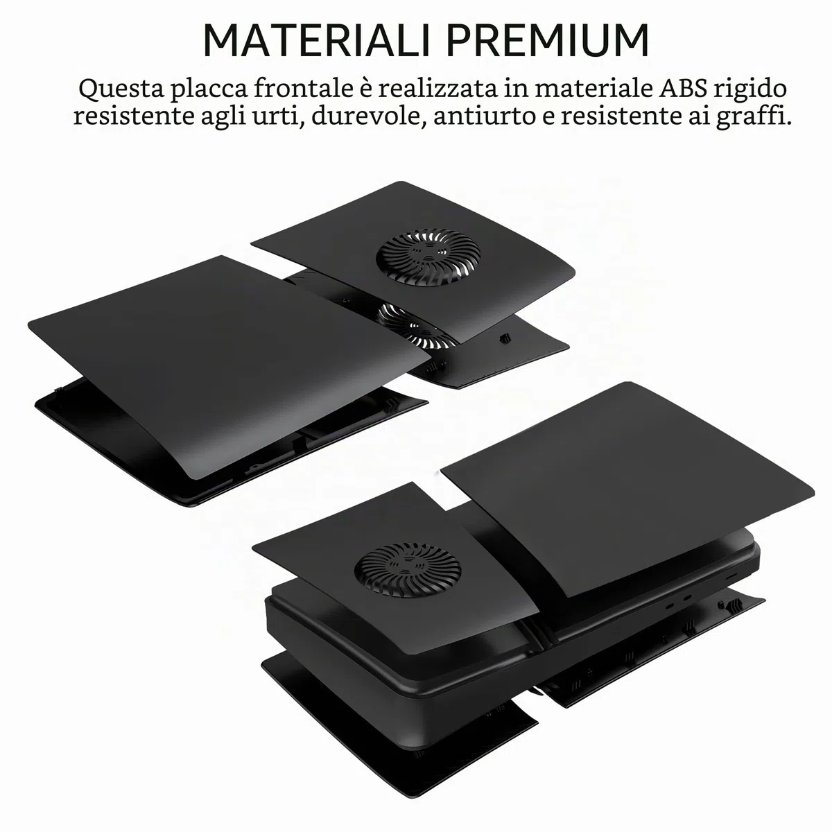 Faceplate per P5 Pro Digital Edition con strisce luminose RGB e filtro antipolvere DOBEWINGDELOU anello di luce con 400+ effetti LED e aperture di raffreddamento per console