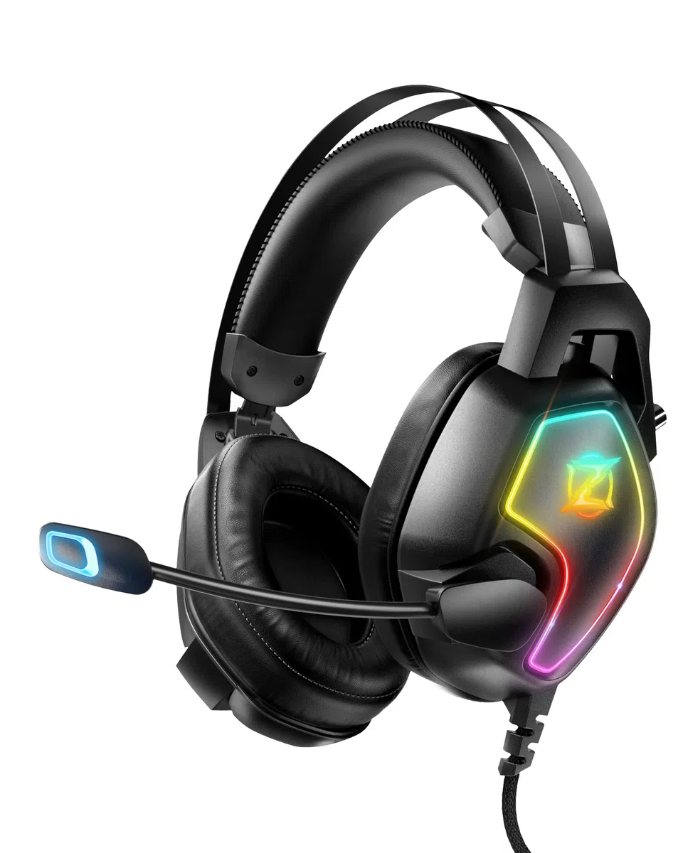 Cuffie Gaming per PS5 PS4 PC Xbox Switch, con microfono e riduzione del rumore, luce RGB, jack 3,5 mm