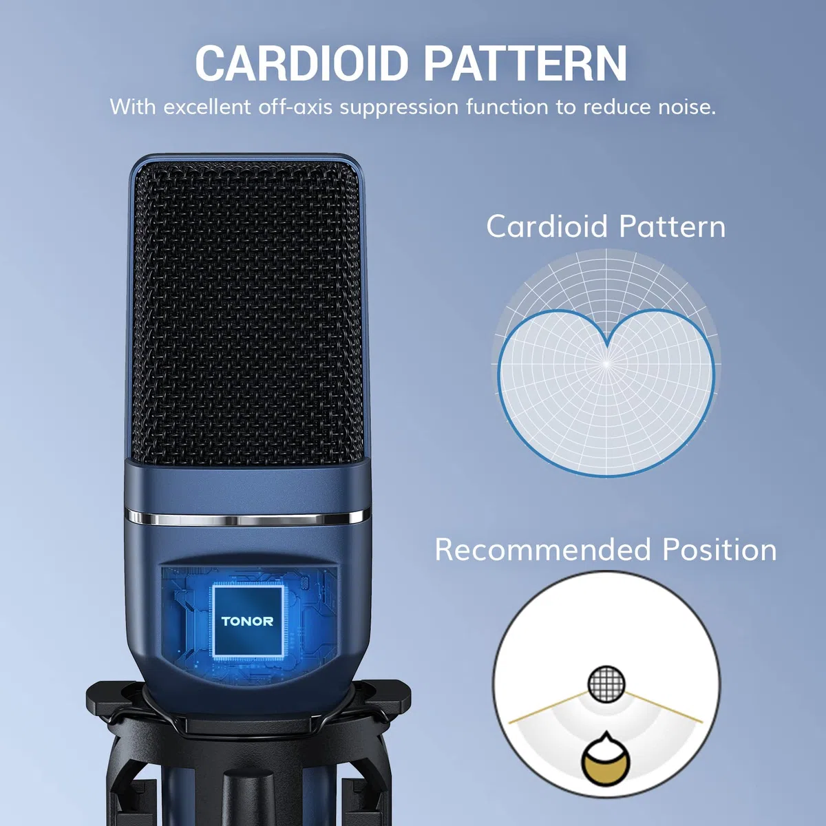 TONOR PC Microfono USB Cardioide Condensatore per Computer Gioco Mic Plug & Play con Treppiede e Filtro Pop per Registrazione Vocale, Podcasting, Streaming, Video di Youtube per Laptop PC Desktop
