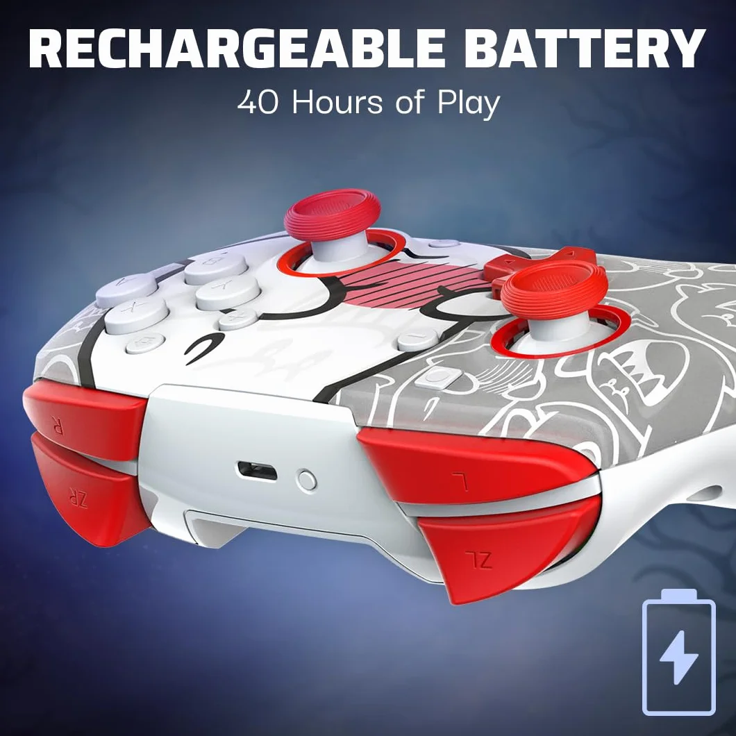 Nintendo Switch Rematch GLOW Wireless Controller Boo-Hoo with Motion 600mAh Battery