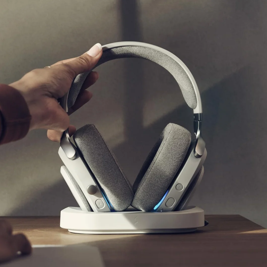 Fractal Design Scape Light - Cuffie da Gaming Wireless con Microfono Staccabile, Cancellazione Rumore, Luce Ambientale Configurabile, Batteria 40 Ore Grigio
