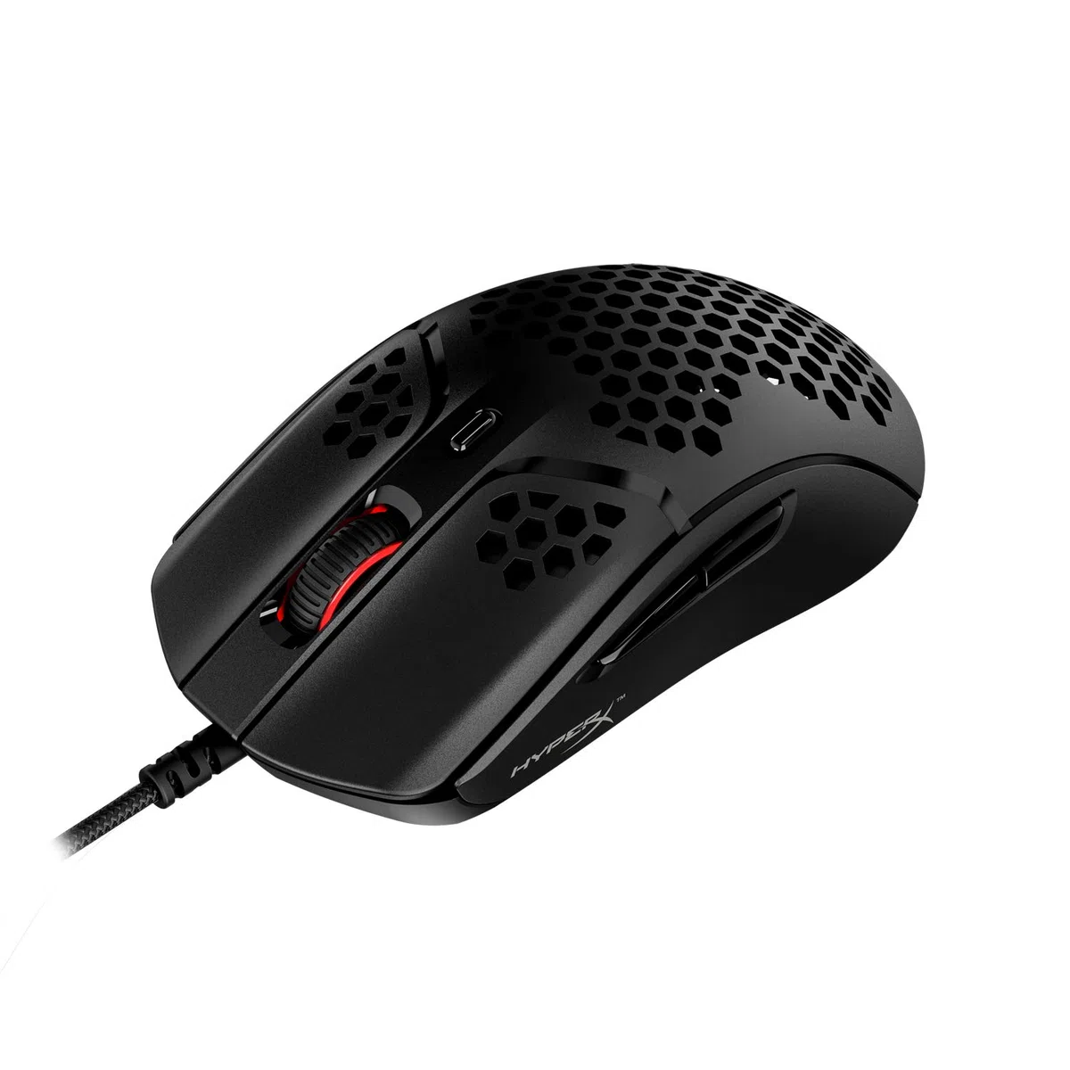HyperX Pulsefire Haste, Mouse Gaming Cablato, Illuminazione RGB, 6 Tasti Programmabili, 16000 DPI, Resistenza fino a 60 Milioni di Clic, Cavo HyperFlex, Compatibile con Diverse Piattaforme, Nero