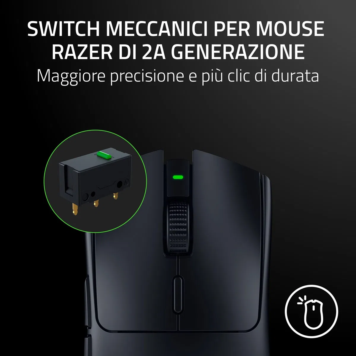 Razer Viper V3 HyperSpeed Mouse Esports senza fili Nero Sensore ottico Focus Pro 30K 280 ore