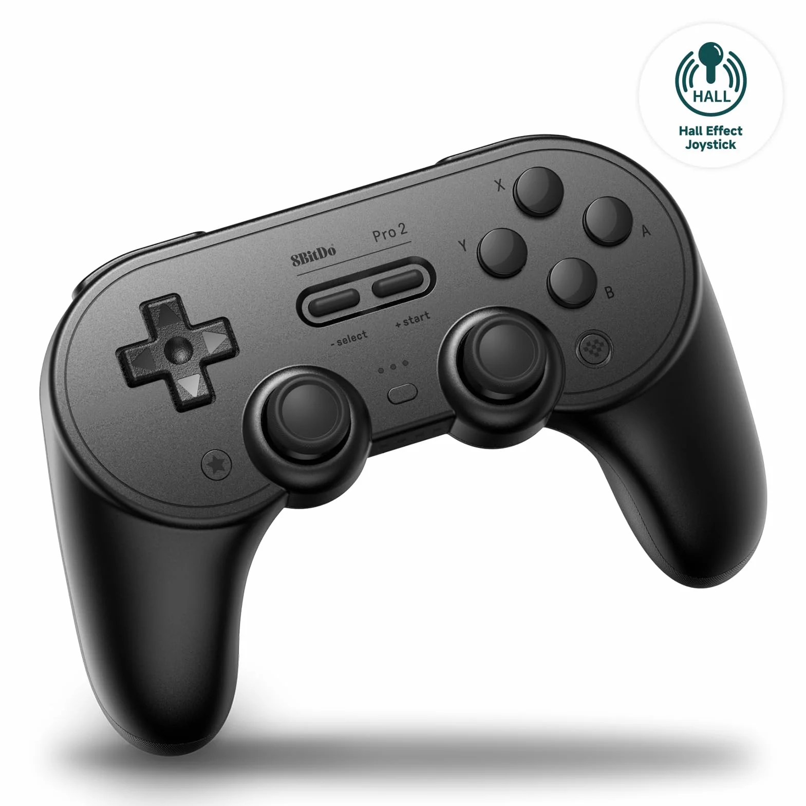 8Bitdo Pro 2 Bluetooth Controller for Switch, Hall Effect Joystick, Wireless Gaming Controller Black Edition