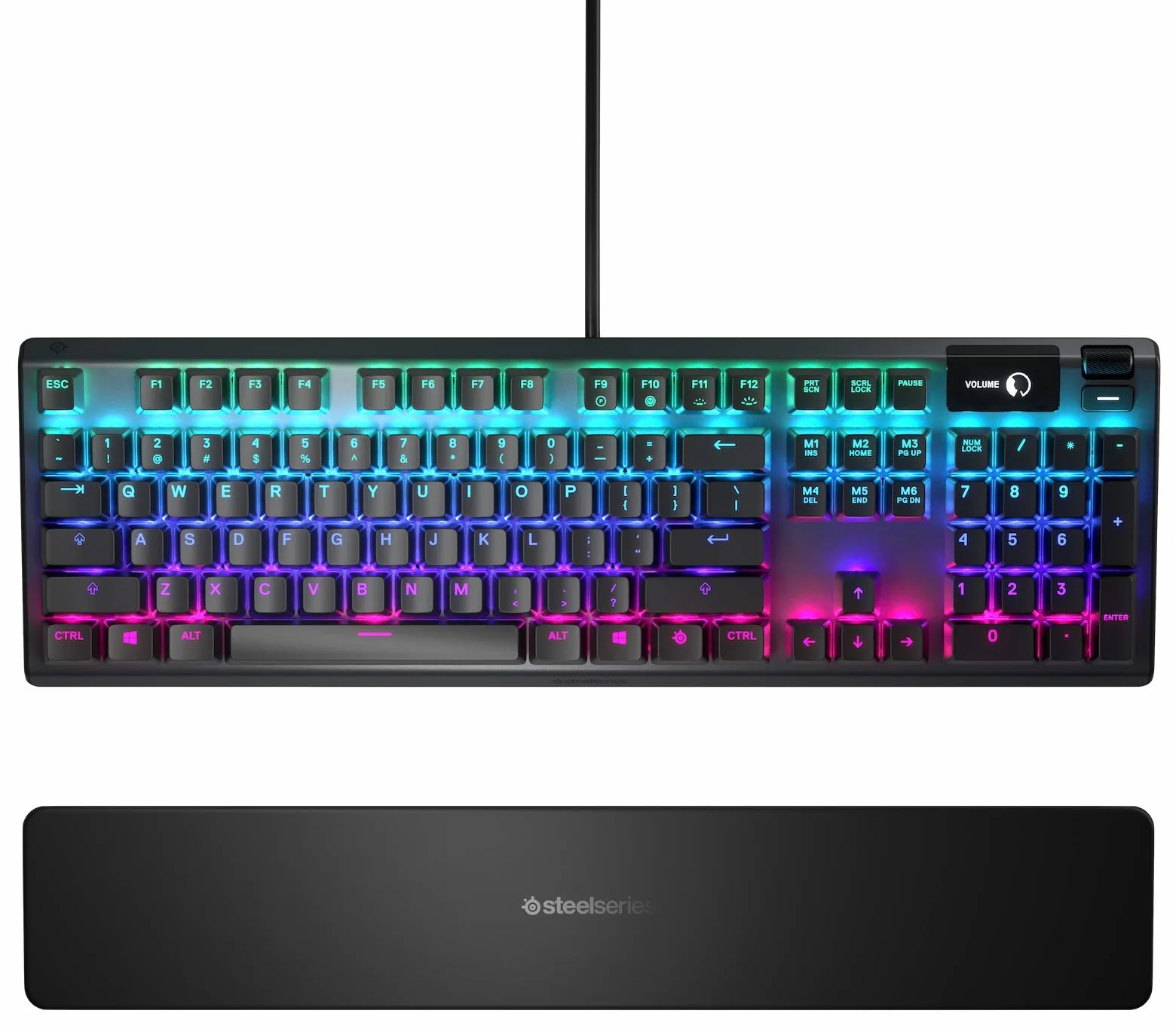 SteelSeries Apex 5 Tastiera da gaming meccanica ibrida , Illuminazione RGB per ogni tasto, Struttura in lega di alluminio aeronautico, Smart Display OLED, Layout Turco (QWERTY)