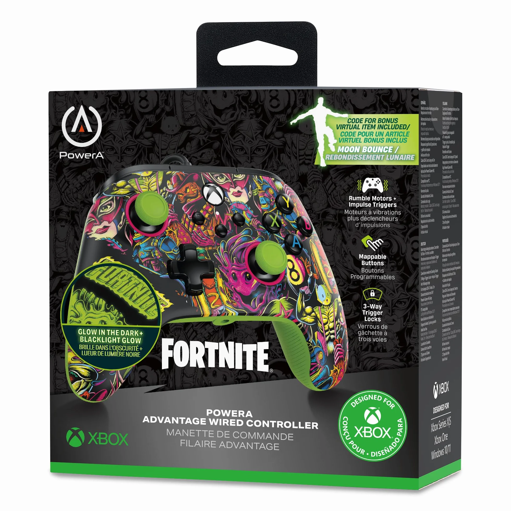PowerA Advantage Wired Controller for Xbox Series X|S - Fortnite Glow