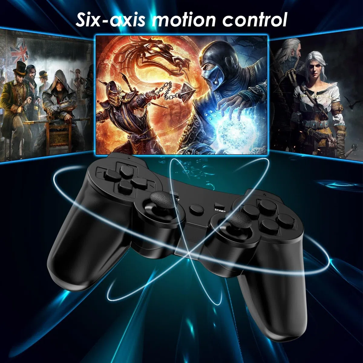 CHENGDAO Controller per PS3, Wireless Joystick per PS3 con doppio shock compatibile con Playstation 3 con cavo di ricarica