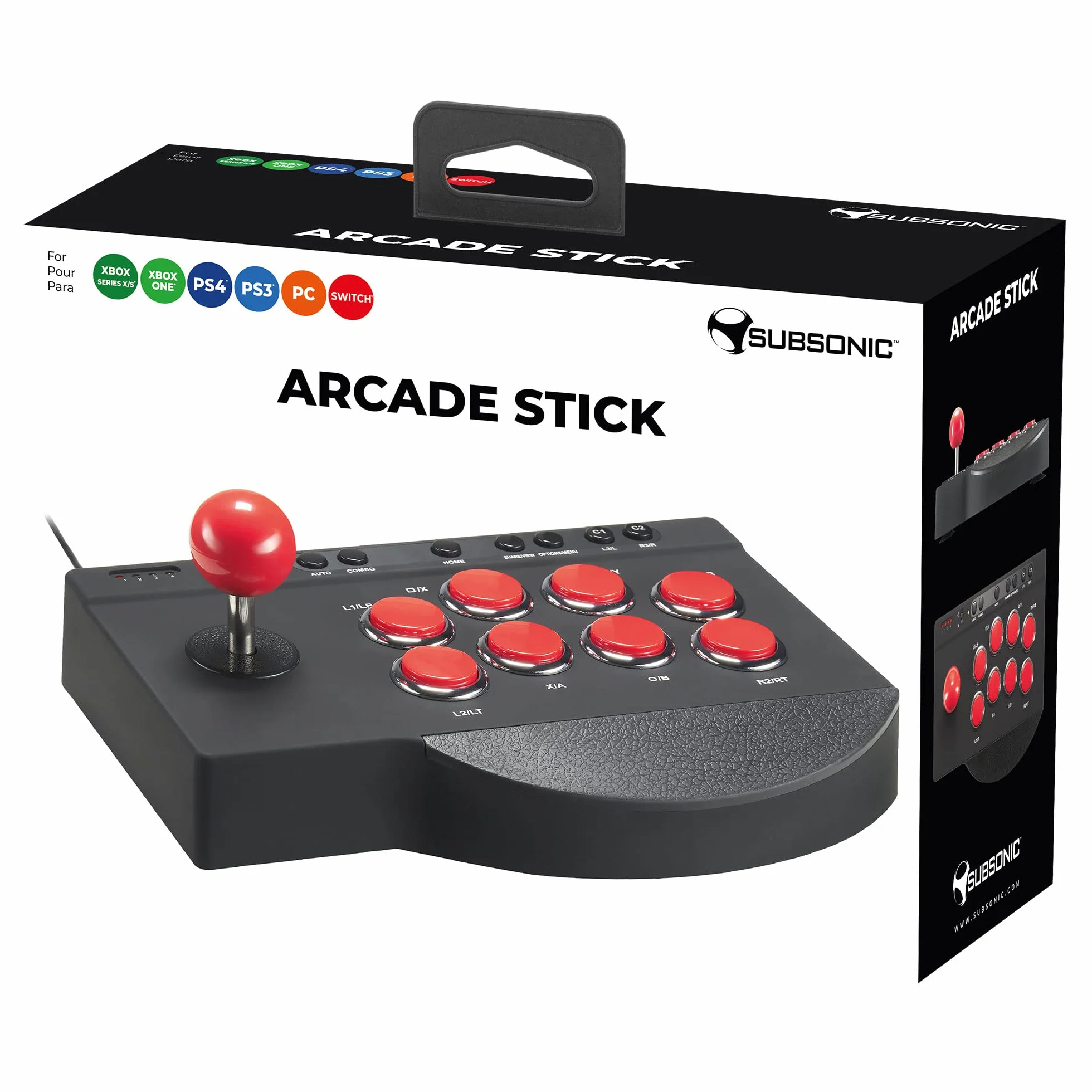 SUBSONIC - Joystick Arcade compatibile con PS4, Xbox Serie X/S, Xbox One, PC, PS3
