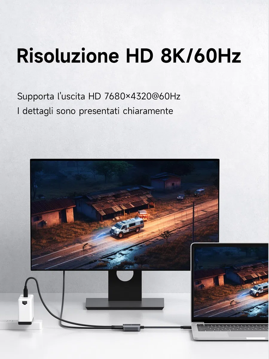 Hagibis - Adattatore per occhiali AR da 8K60Hz da 4K144 Hz USB C a occhiali e convertitore di ricarica, adattatore di alimentazione e set da 100WPD per XREAL, Viture(Non compatibile con Switch2)
