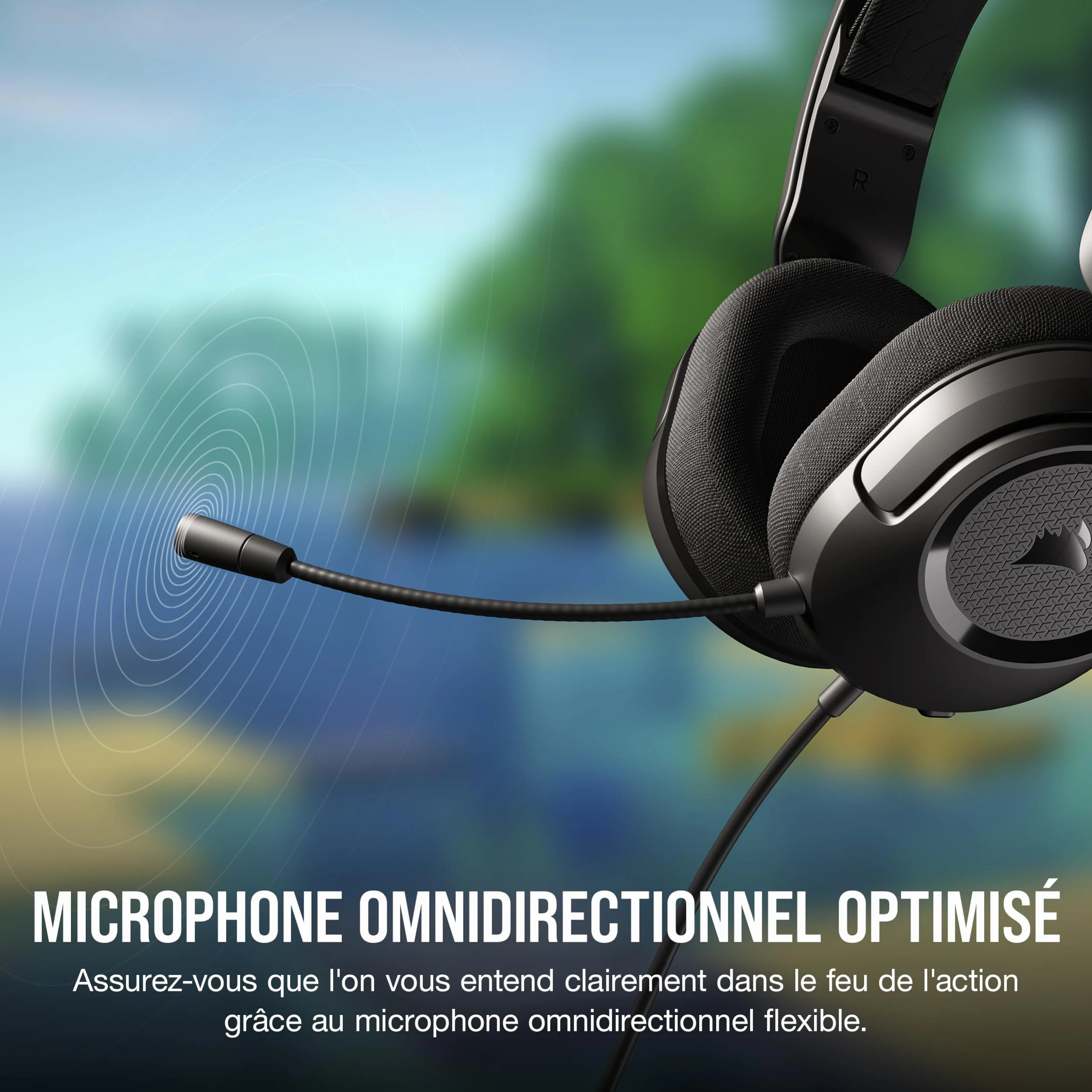 Corsair HS35 v2 Cuffie Gaming Multipiattaforma con Microfono Omnidirezionale Flessibile, Cavo 3,5 mm per PC, PS5, Xbox, Carbonio
