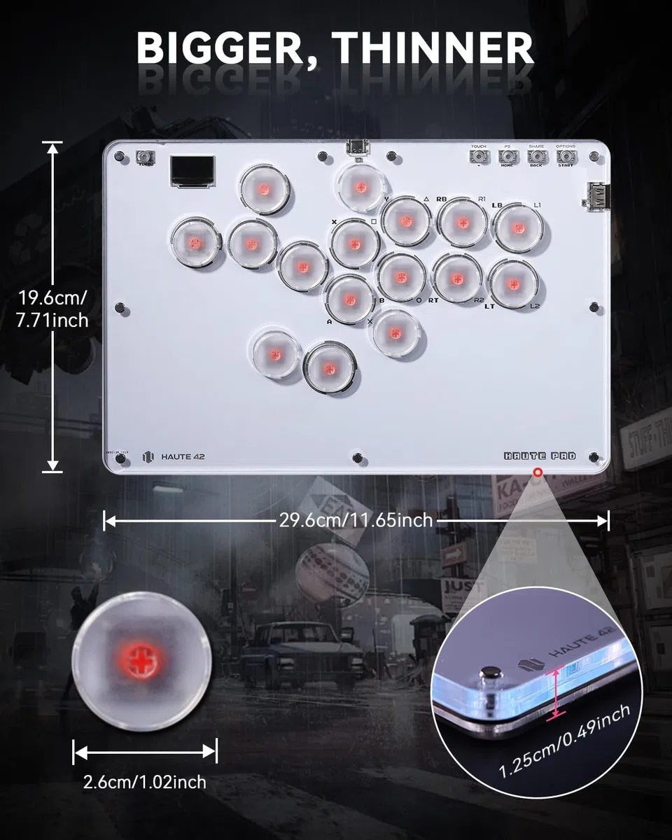 Sehawei Arcade Fight stick, Fighting Arcade Game Keyboard per PS4/Switch/PC/PS3/Steam Street Fight keypad with Turbo Functions & Custom RGB（T16）