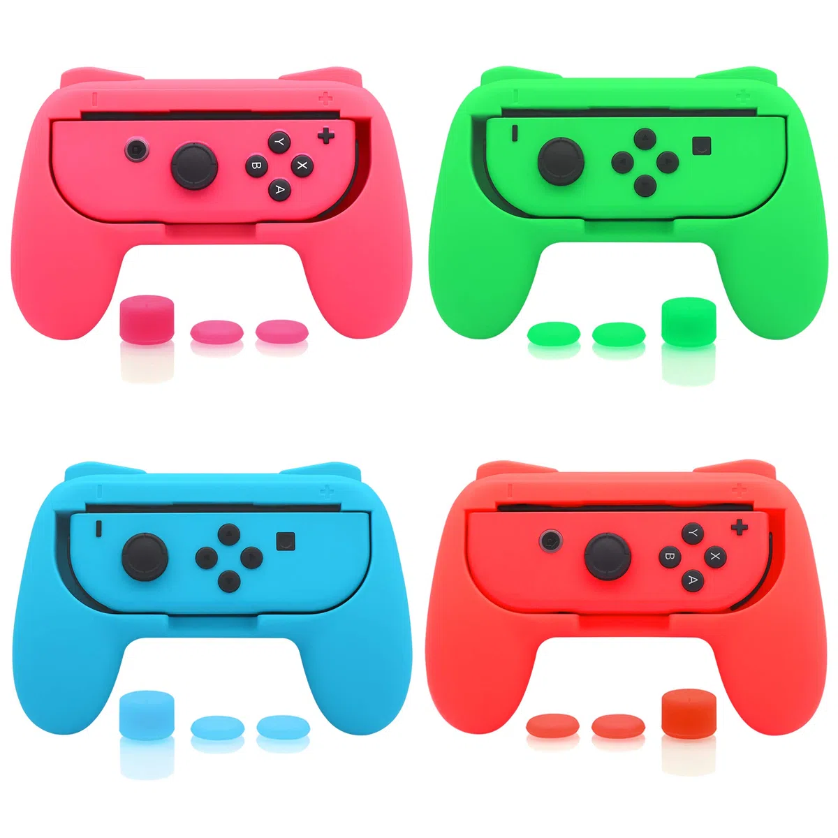 FASTSNAIL Kit di 4 impugnature compatibili con Nintendo Switch per Joy Con, controller resistente all'usura per Joy con e modello OLED con impugnatura da 12 pollici