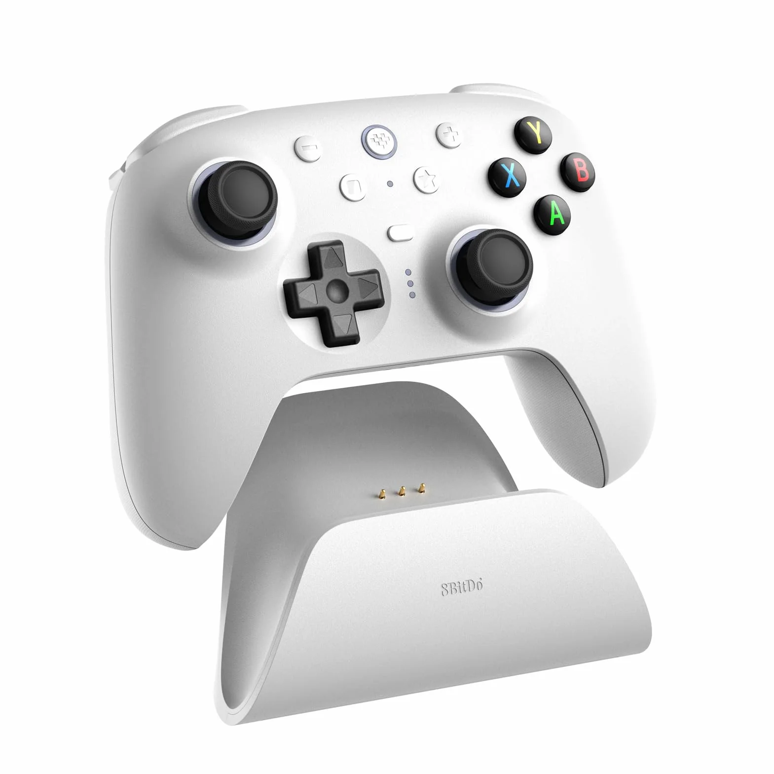 8Bitdo Ultimate 2 Wireless Controller for Windows & Android, Gaming Controller with TMR Joysticks, Switchable Hall Effect/Tactile Triggers, Motion Control, RGB Fire Ring, 8Speed Wireless Tech, White